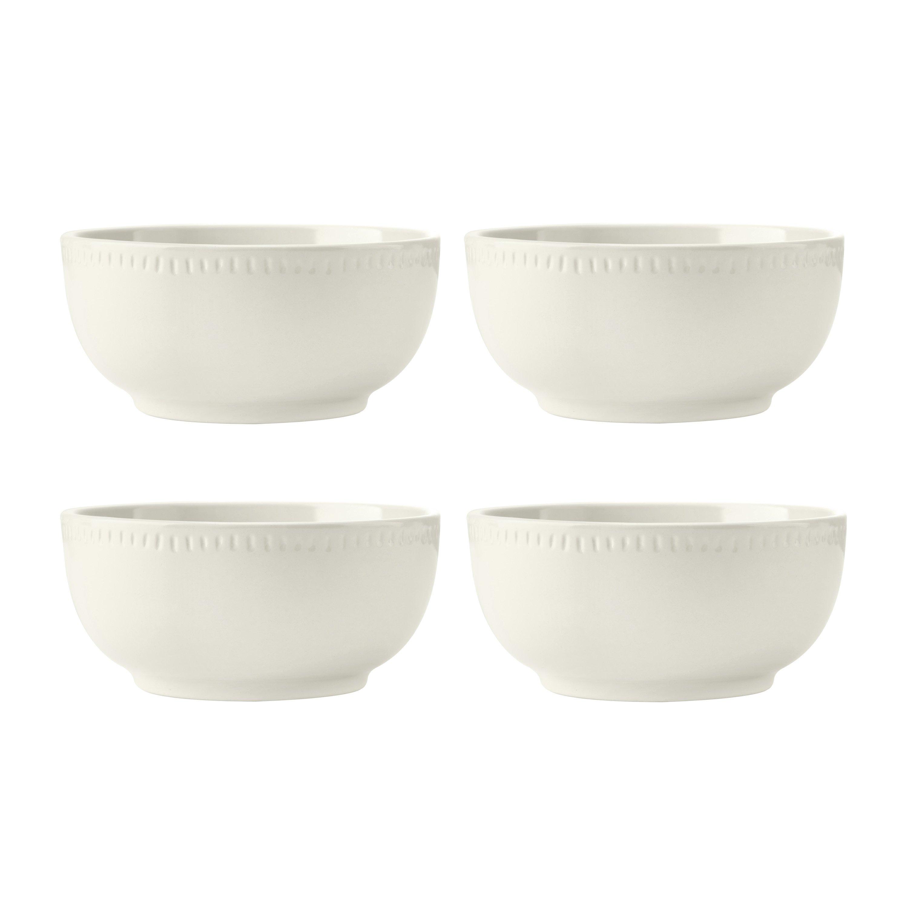 Mikasa  Cranborne Stoneware Cereal Bowls, Set Of 4 - White - 550ml