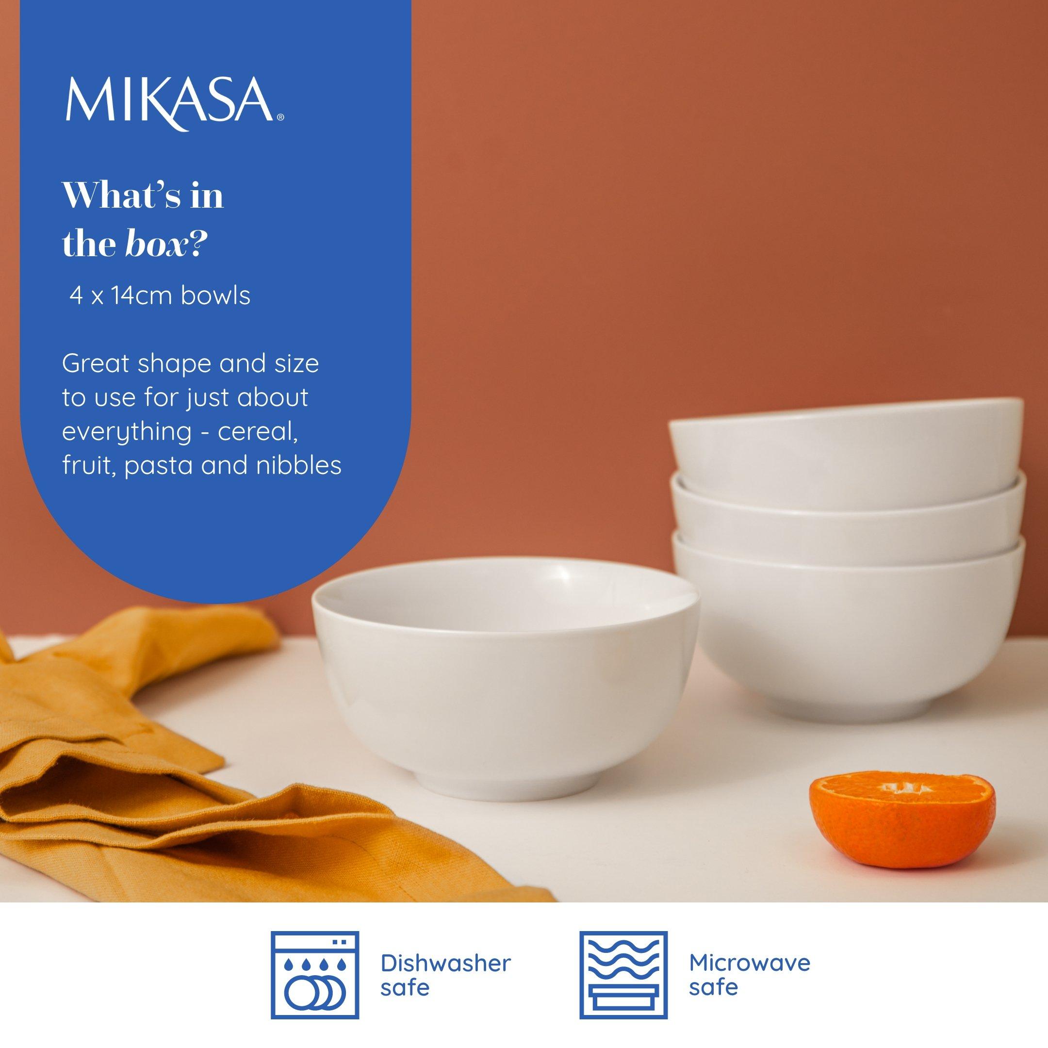 White - Mikasa - Mikasa Chalk Porcelain Cereal Bowls - 3