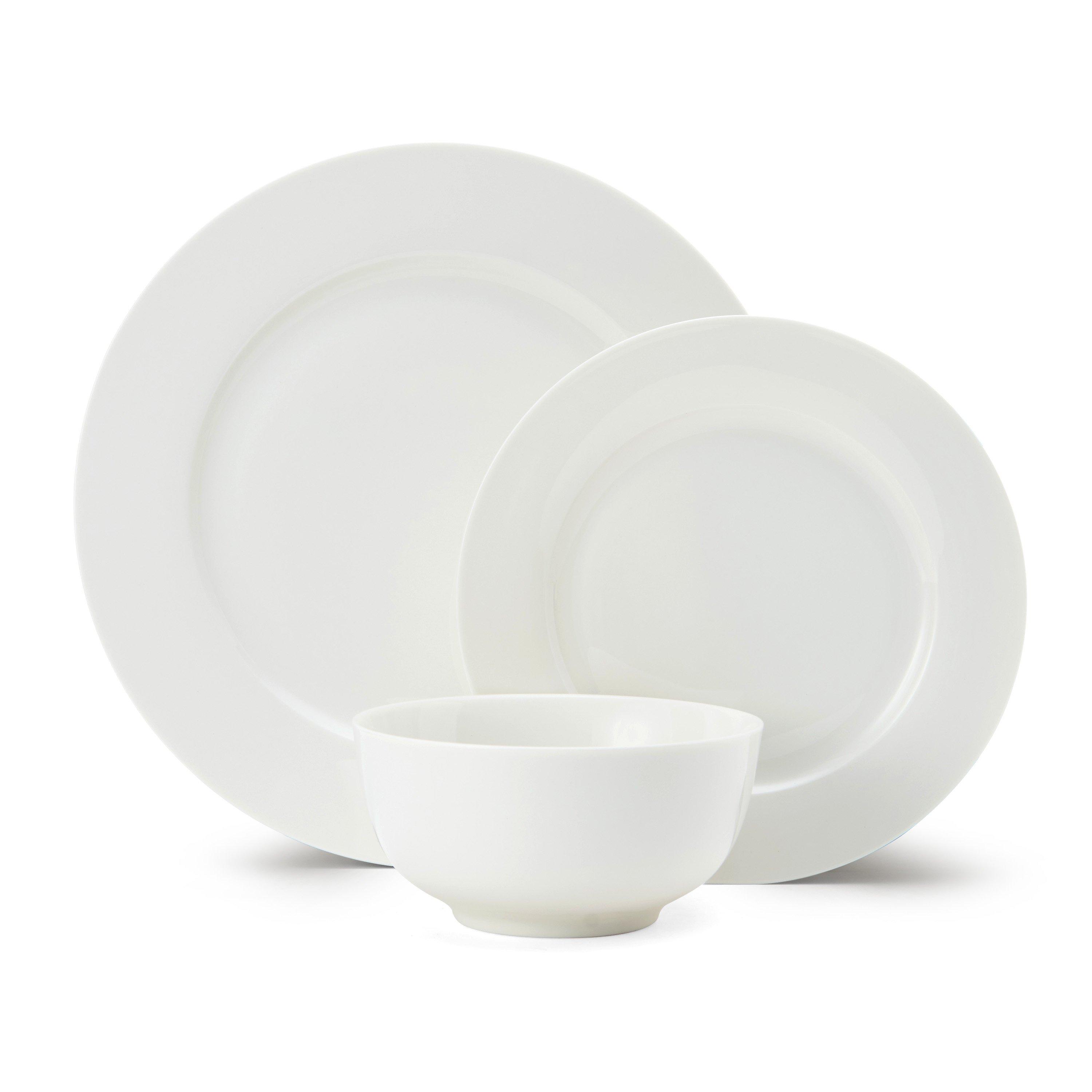 White - Mikasa - Mikasa Egret 12-Piece China Dinner Set, White - 1