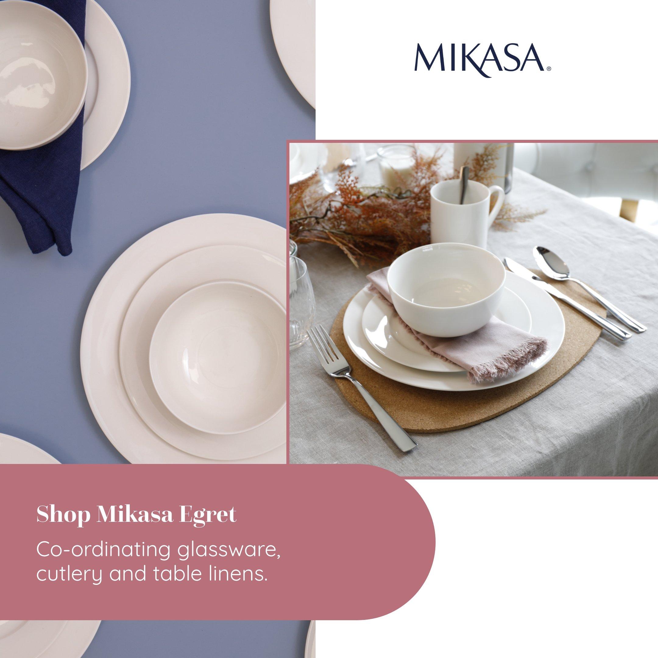 White - Mikasa - Mikasa Egret 12-Piece China Dinner Set, White - 5