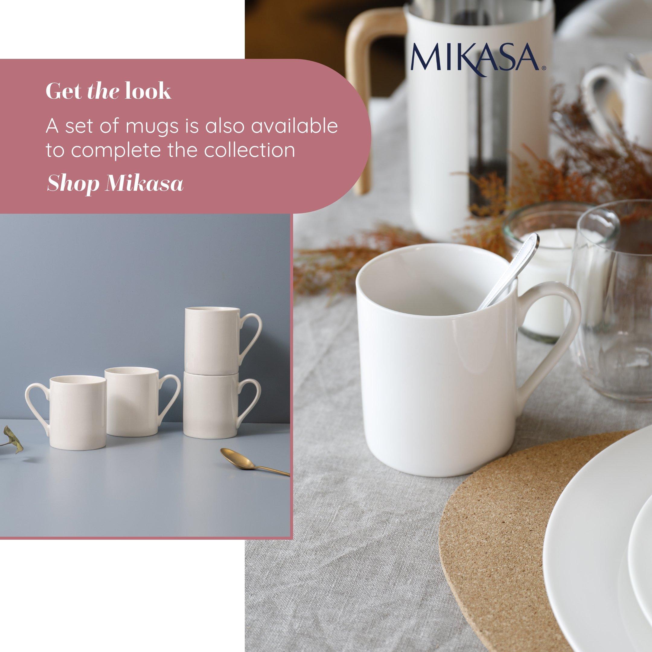 White - Mikasa - Mikasa Egret 12-Piece China Dinner Set, White - 6