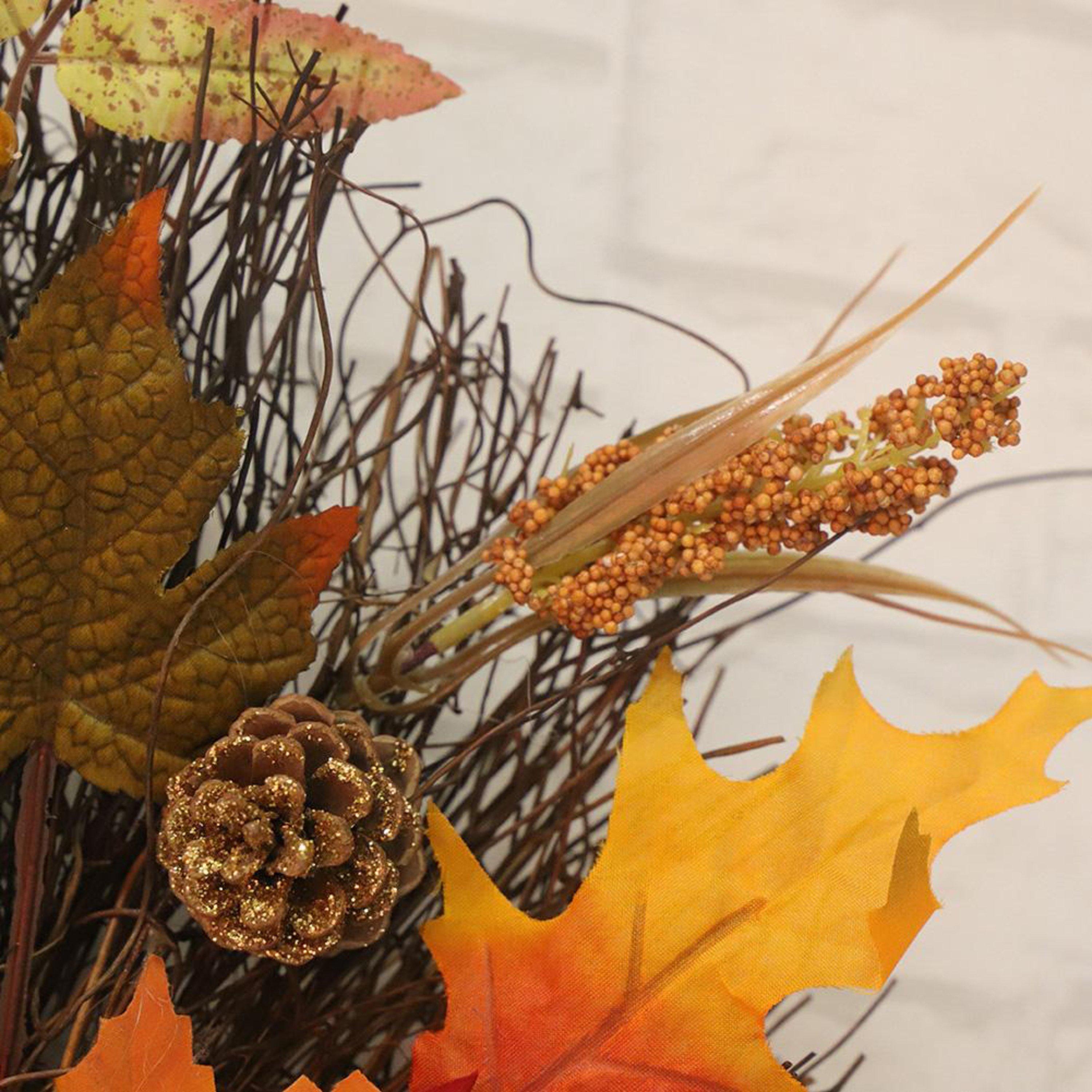 Orangeyellow - LIFE IDEAS - Artificial Autumn Halloween Prelit Wreath - 11