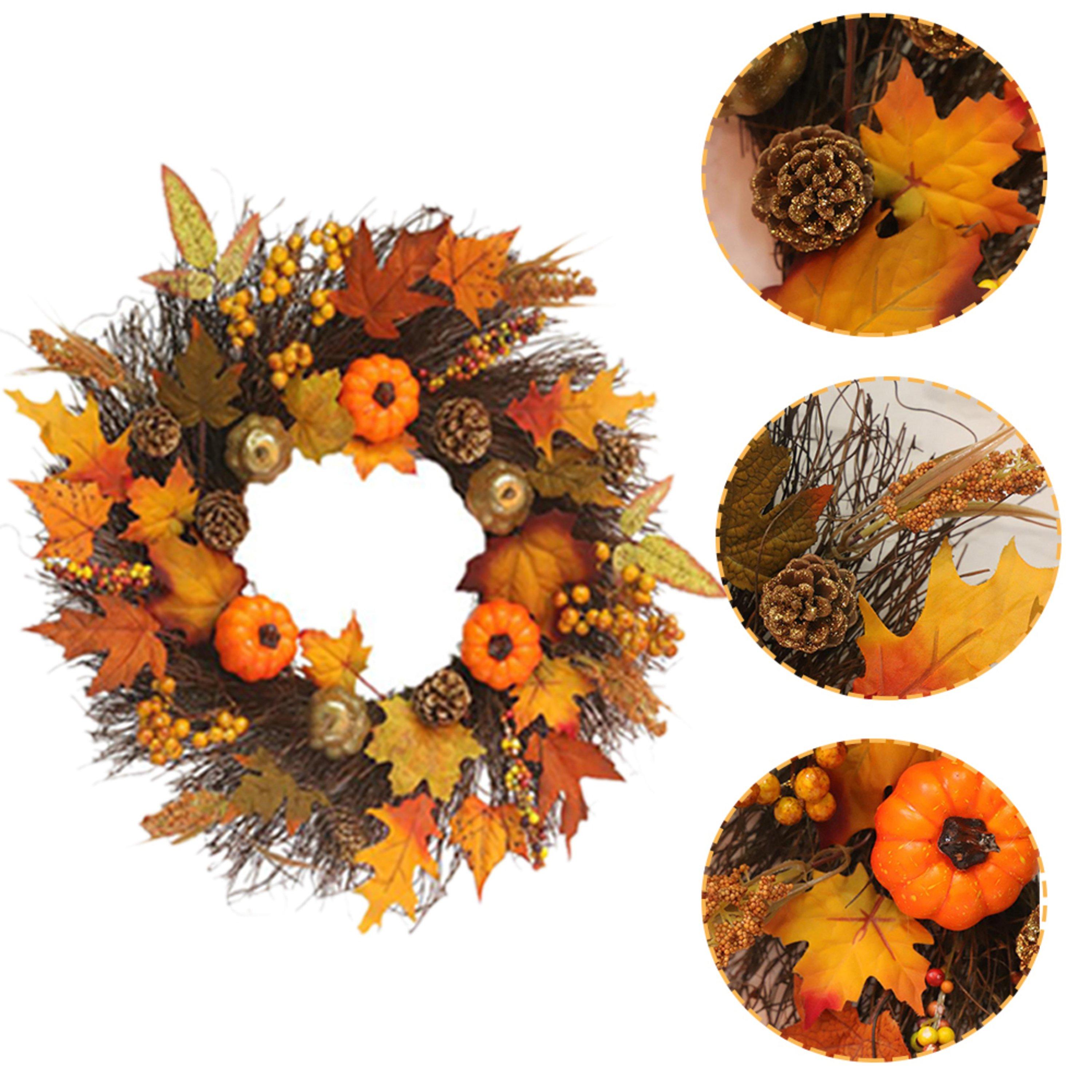 Orangeyellow - LIFE IDEAS - Artificial Autumn Halloween Prelit Wreath - 5