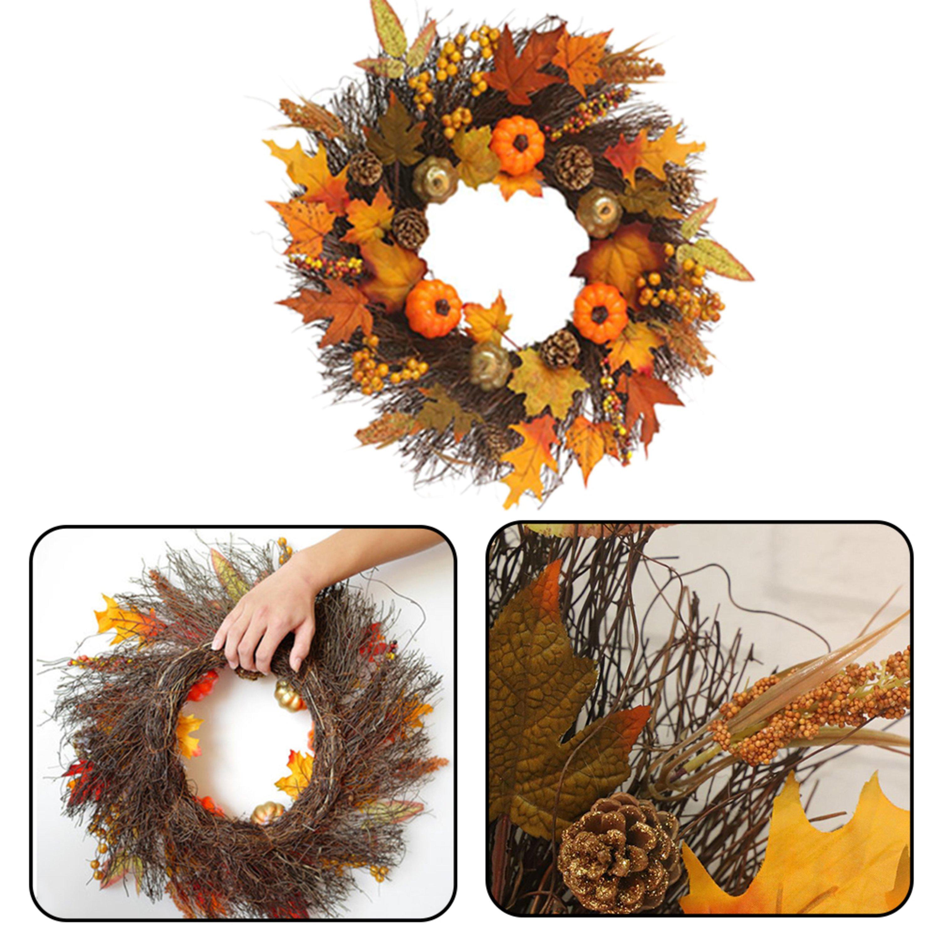 Orangeyellow - LIFE IDEAS - Artificial Autumn Halloween Prelit Wreath - 6