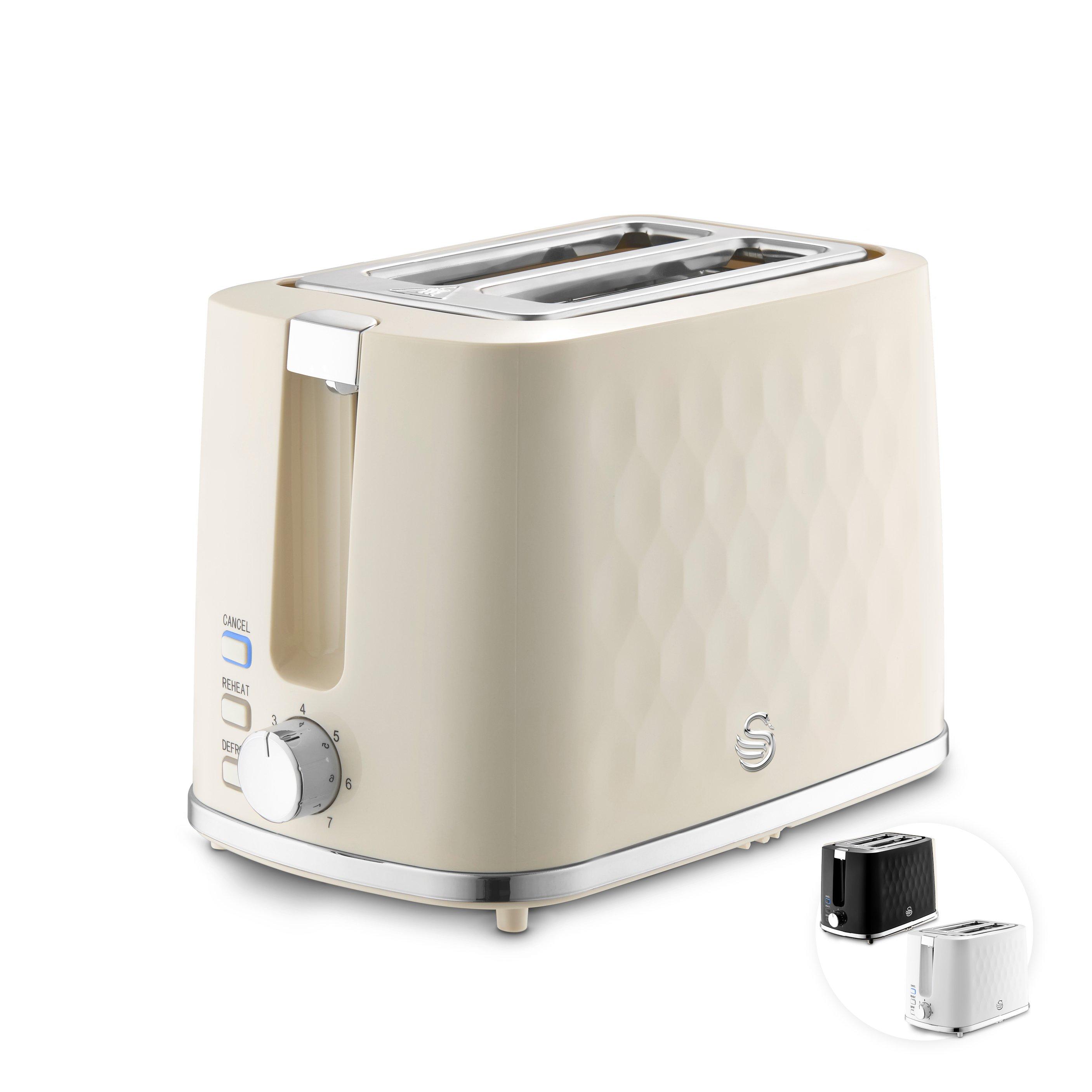 Cream - Swan - Hexton 900W 2 Slice Toaster Cream with Chrome Acce - 1