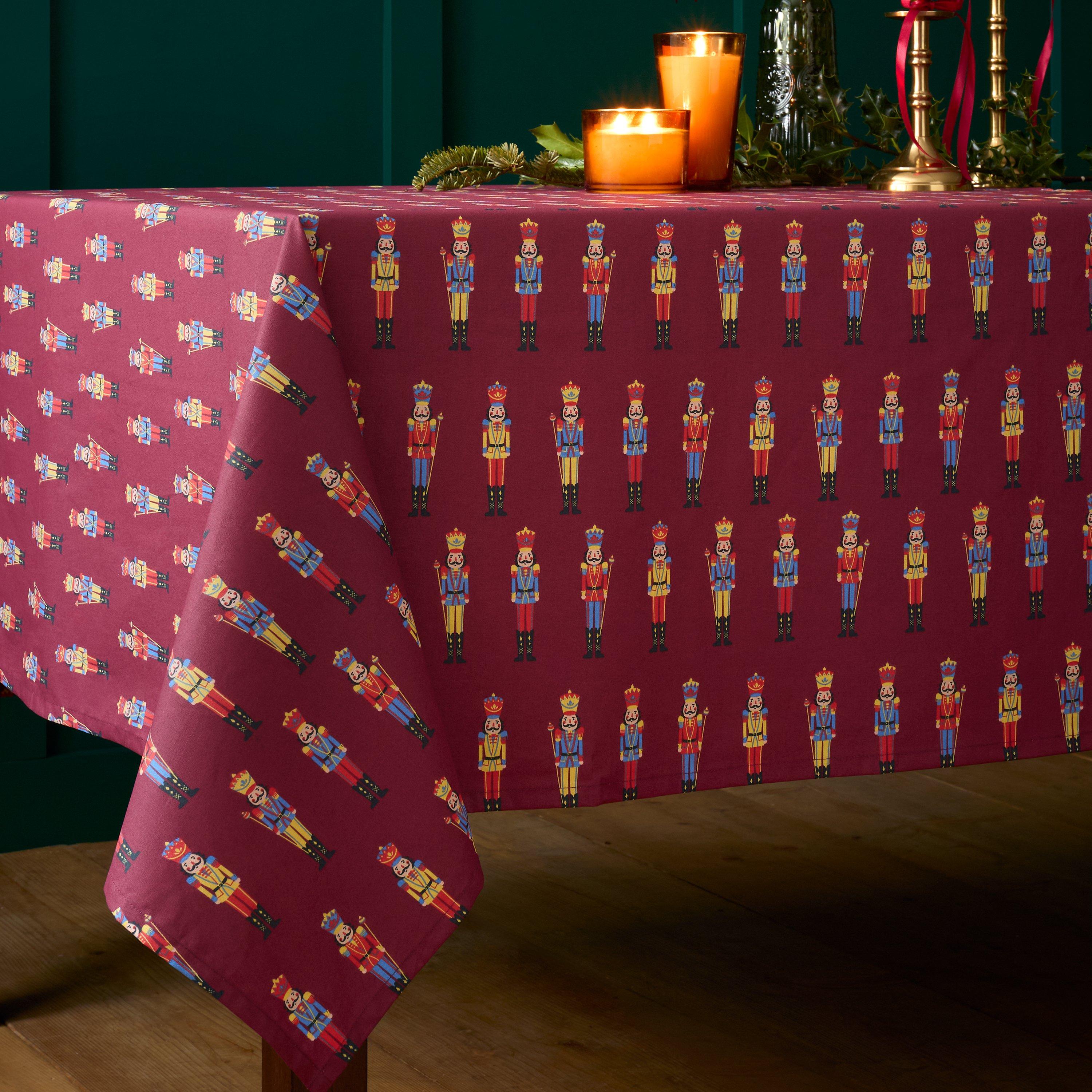 Plum - Catherine Lansfield - Christmas Nutcracker Cotton Table Cloth - 2