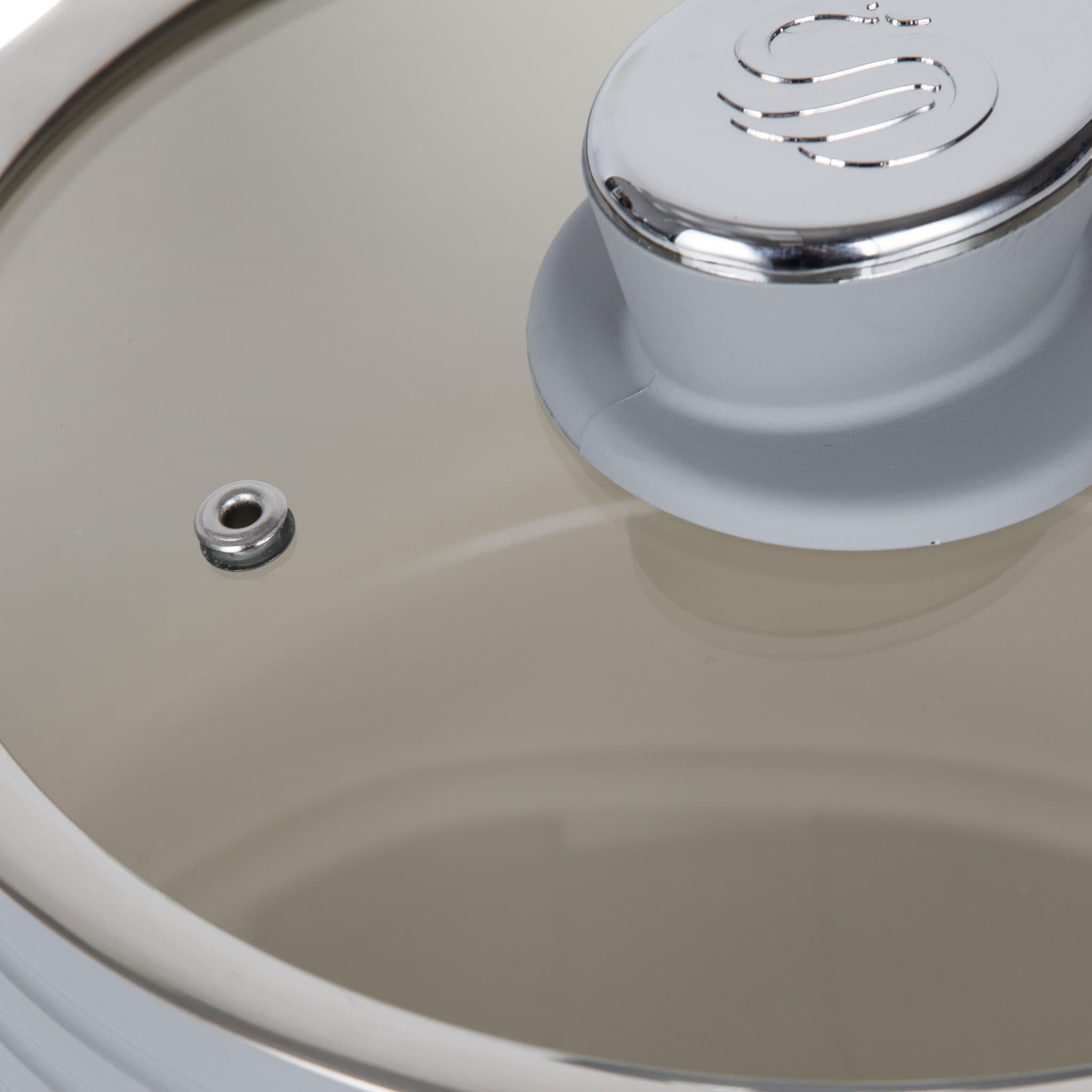 Grey - Swan - Retro 3 Piece Saucepan Set Grey - 6