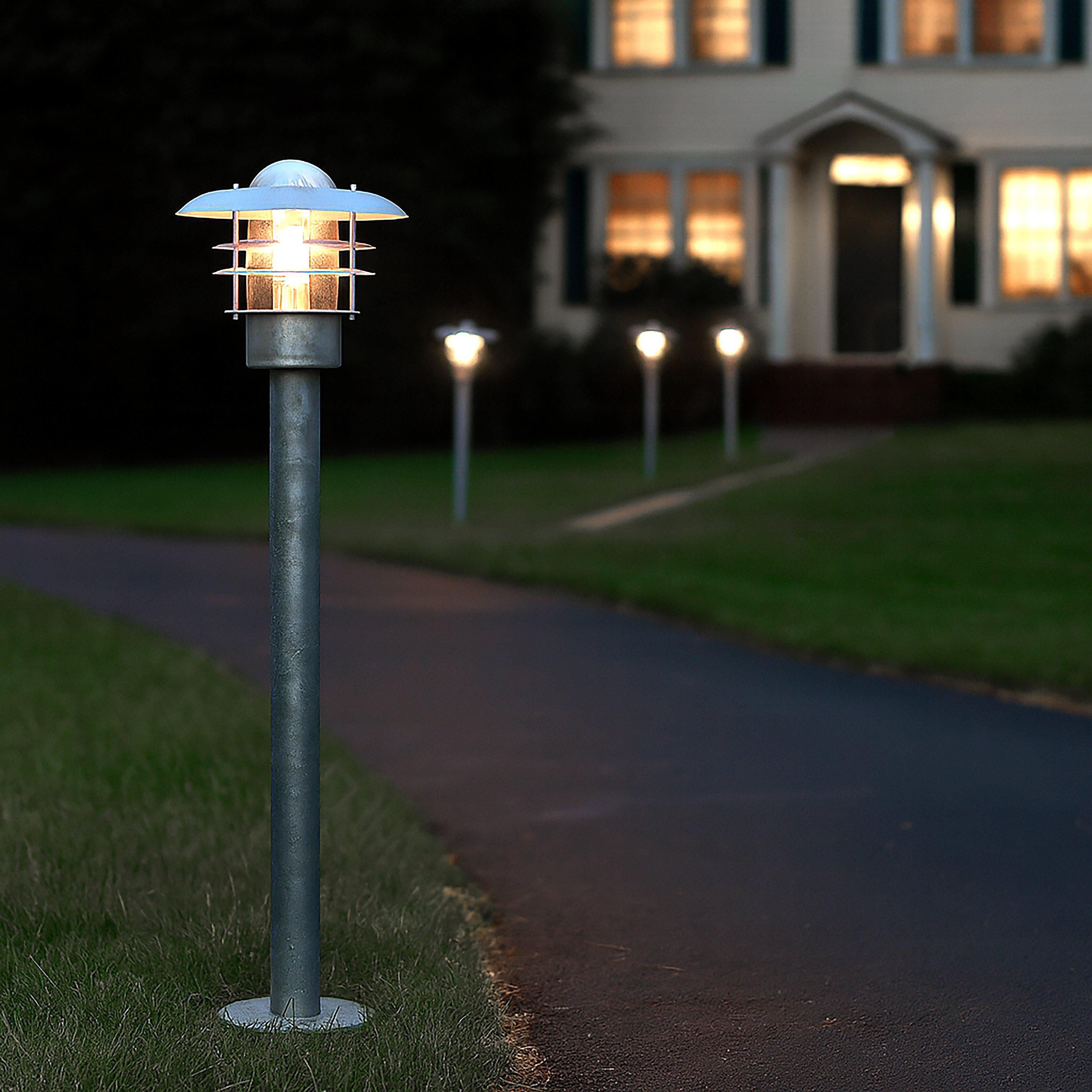 Silver And Clea - Lighting Collection - GALVANISED OUTDOOR LANTERN POST - 1