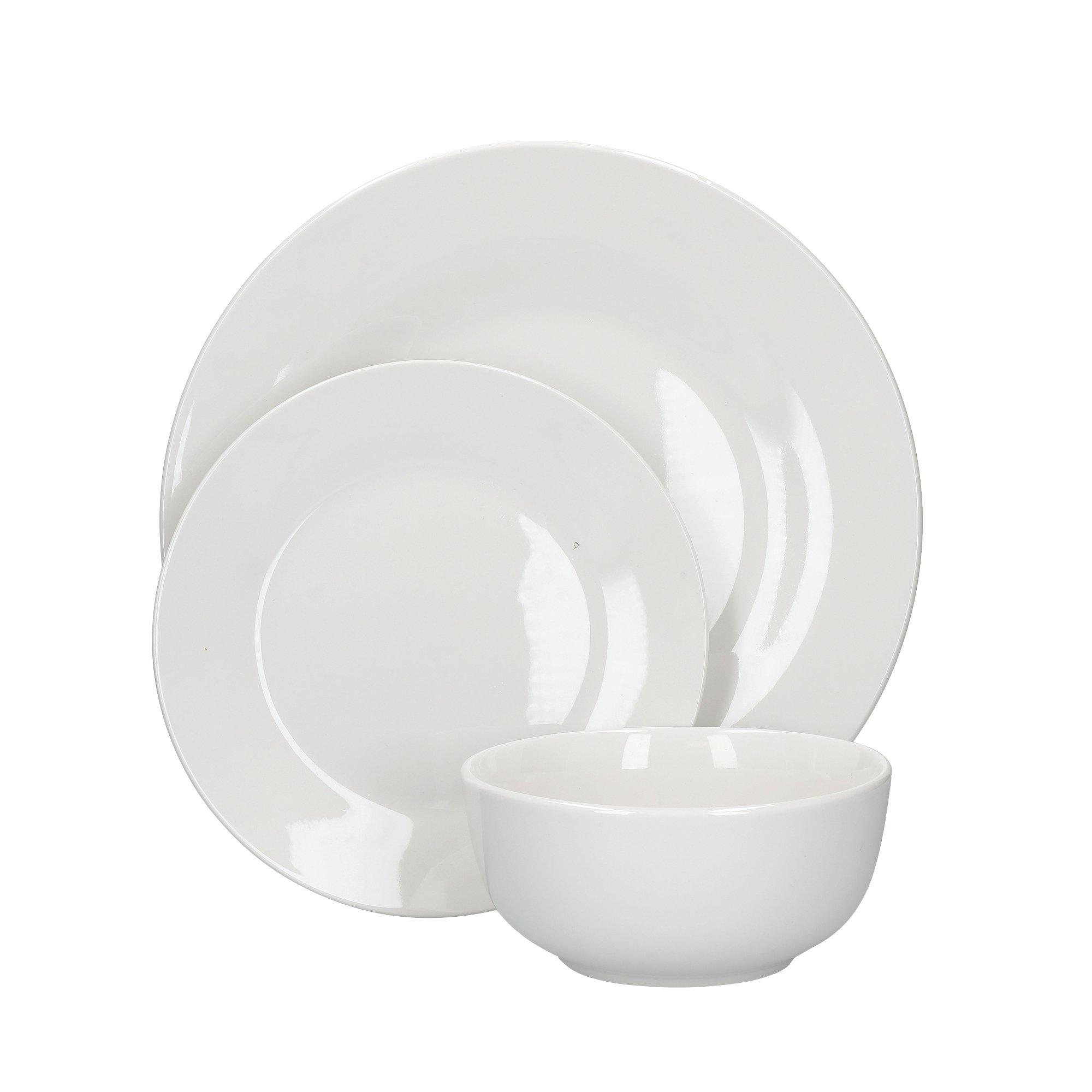 White - Mikasa - Mikasa Alexis Porcelain 12-Piece White Dinner Set - 1