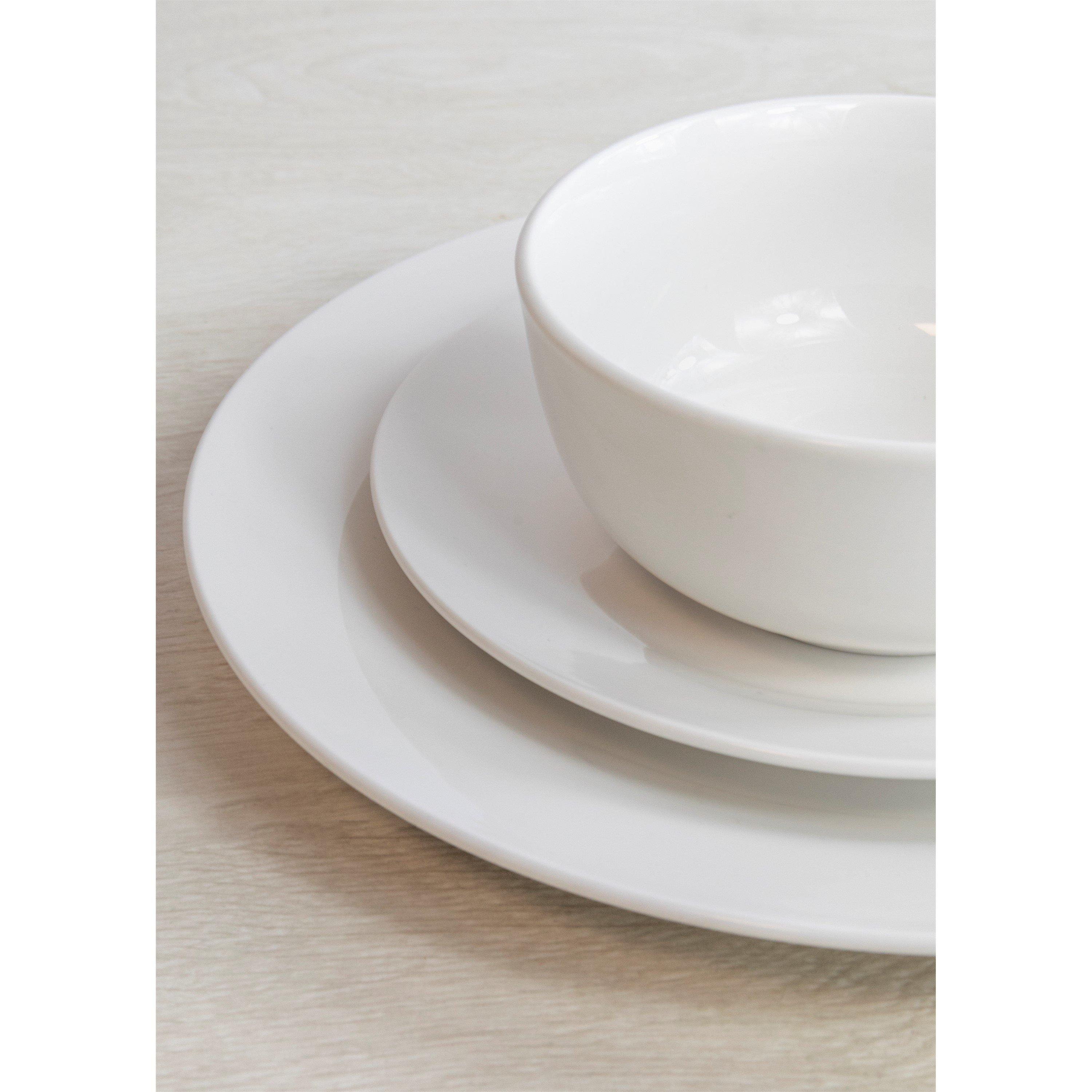 White - Mikasa - Mikasa Alexis Porcelain 12-Piece White Dinner Set - 2