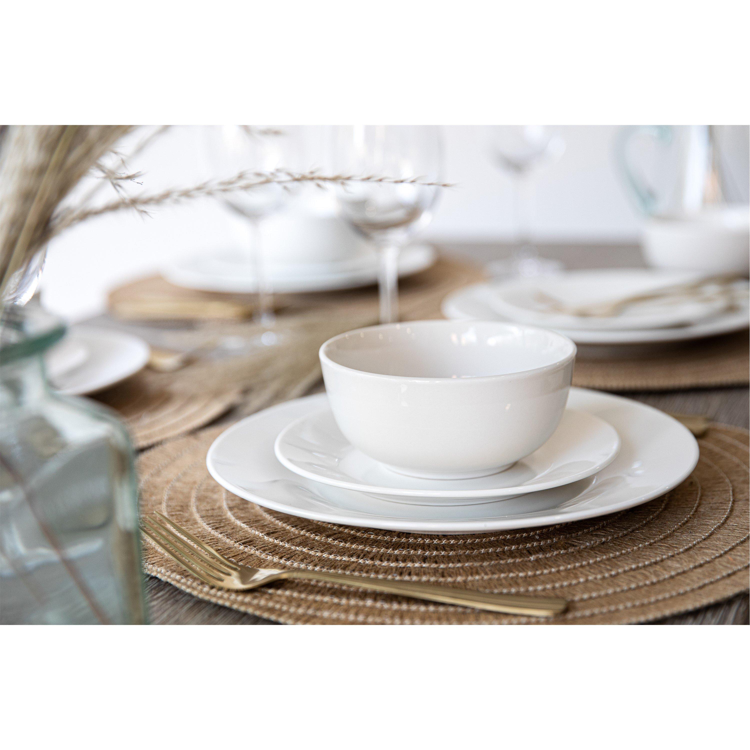 White - Mikasa - Mikasa Alexis Porcelain 12-Piece White Dinner Set - 3