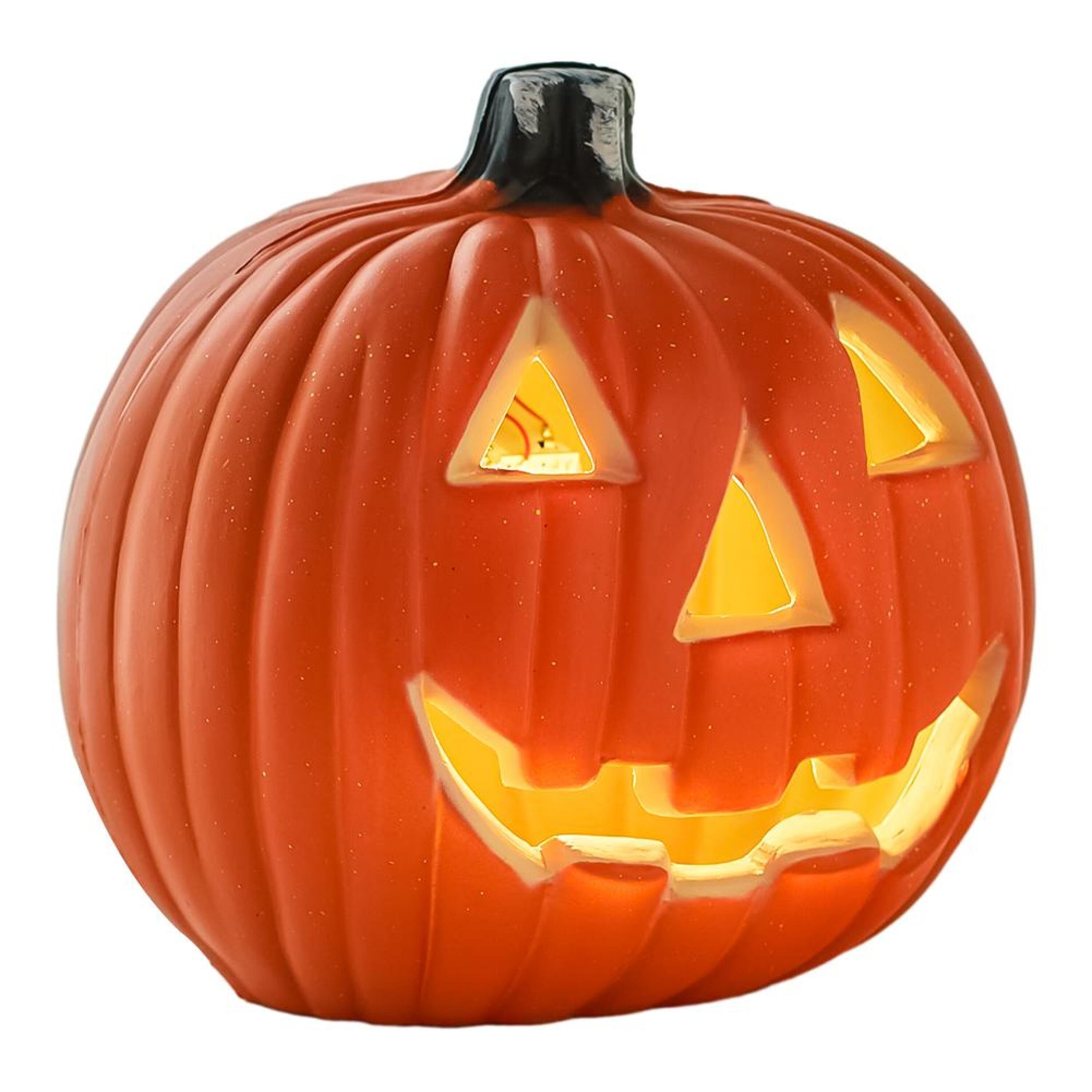Orange - LIFE IDEAS - Halloween LED Pumpkin Lantern Battery Operated - 6