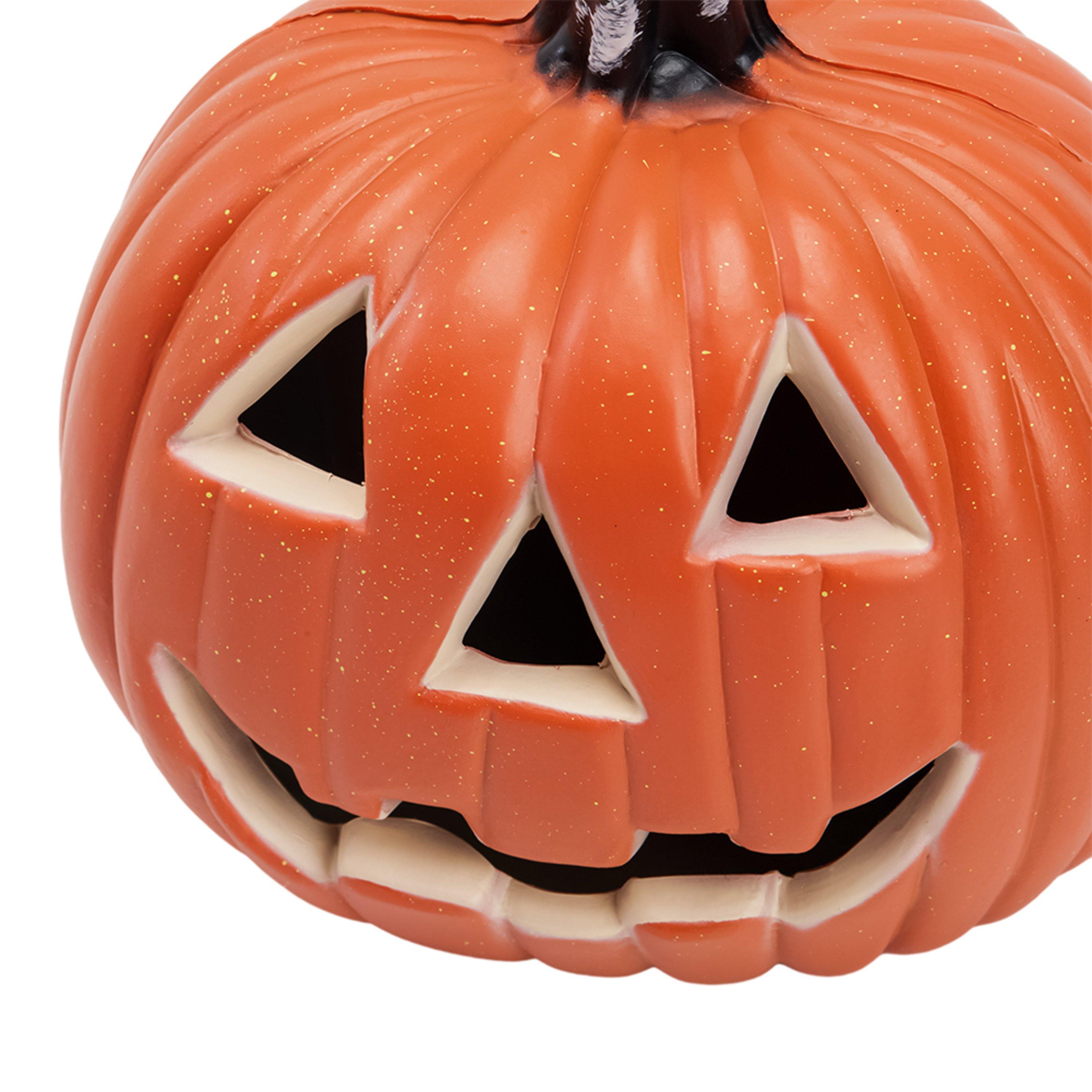 Orange - LIFE IDEAS - Halloween LED Pumpkin Lantern Battery Operated - 7