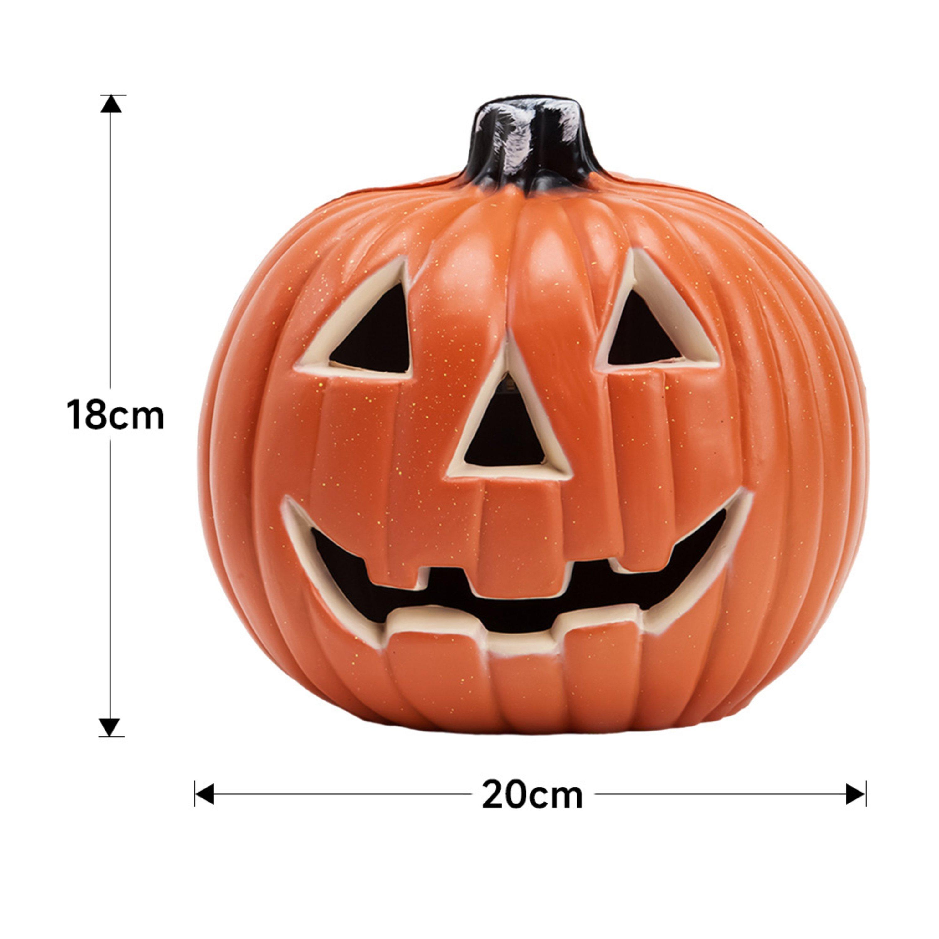 Orange - LIFE IDEAS - Halloween LED Pumpkin Lantern Battery Operated - 8