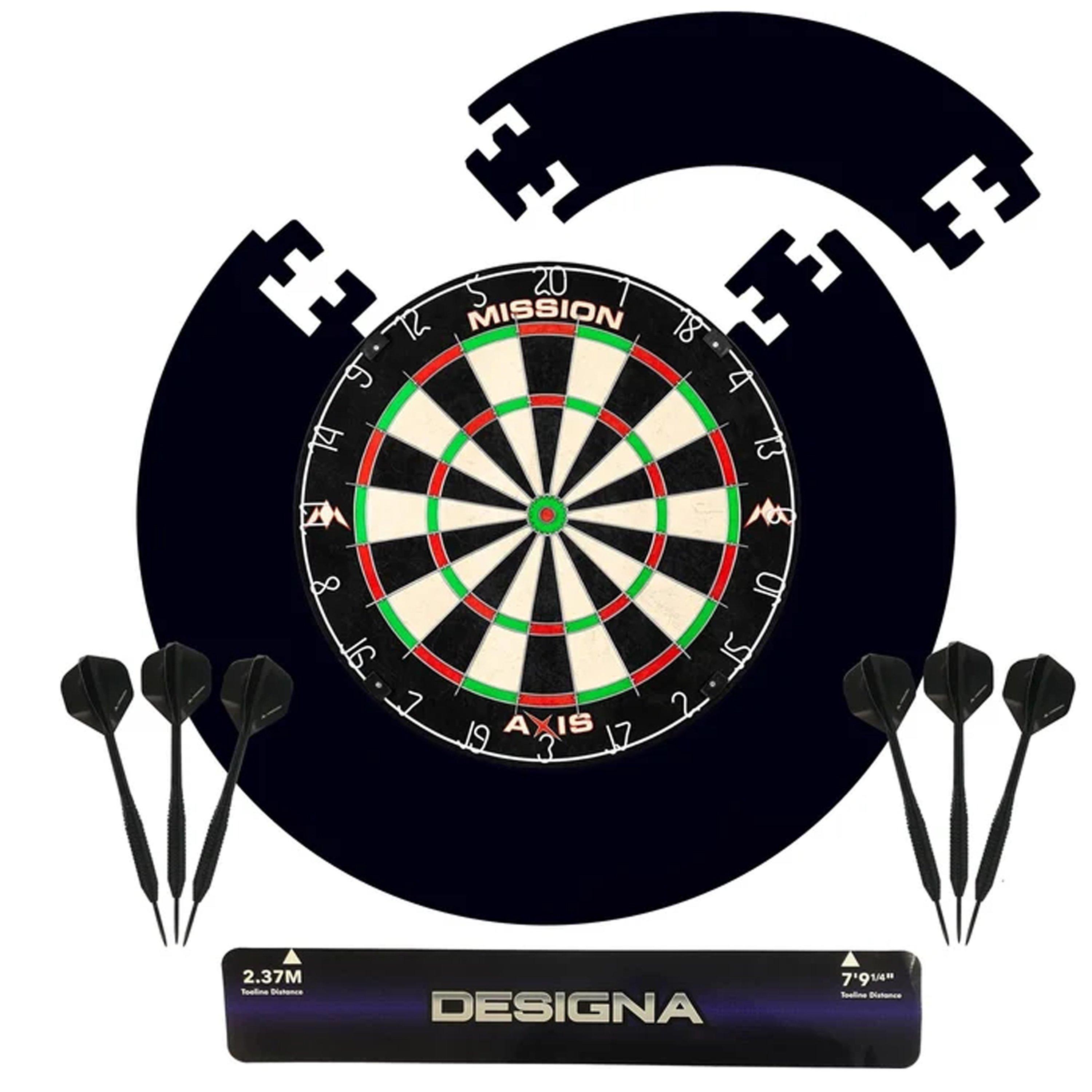 Black - Mission Darts - Mission AXIS Dartboard Set - 1