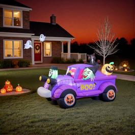 LIFE IDEAS 5ft Halloween Witch Driving a Car