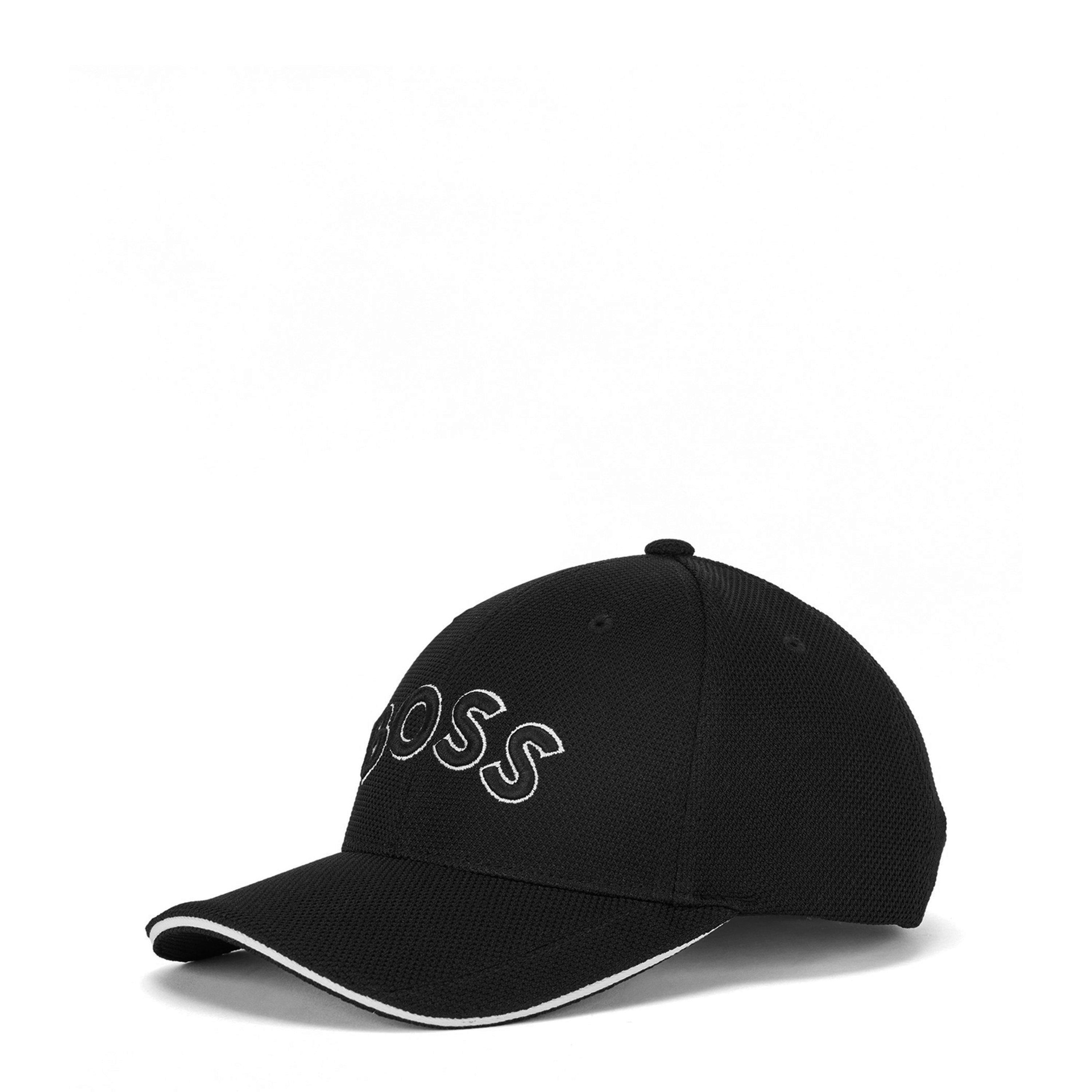 Boss Mens BOSS Embroidered Logo Baseball Cap with Contrast Trim - Black 001