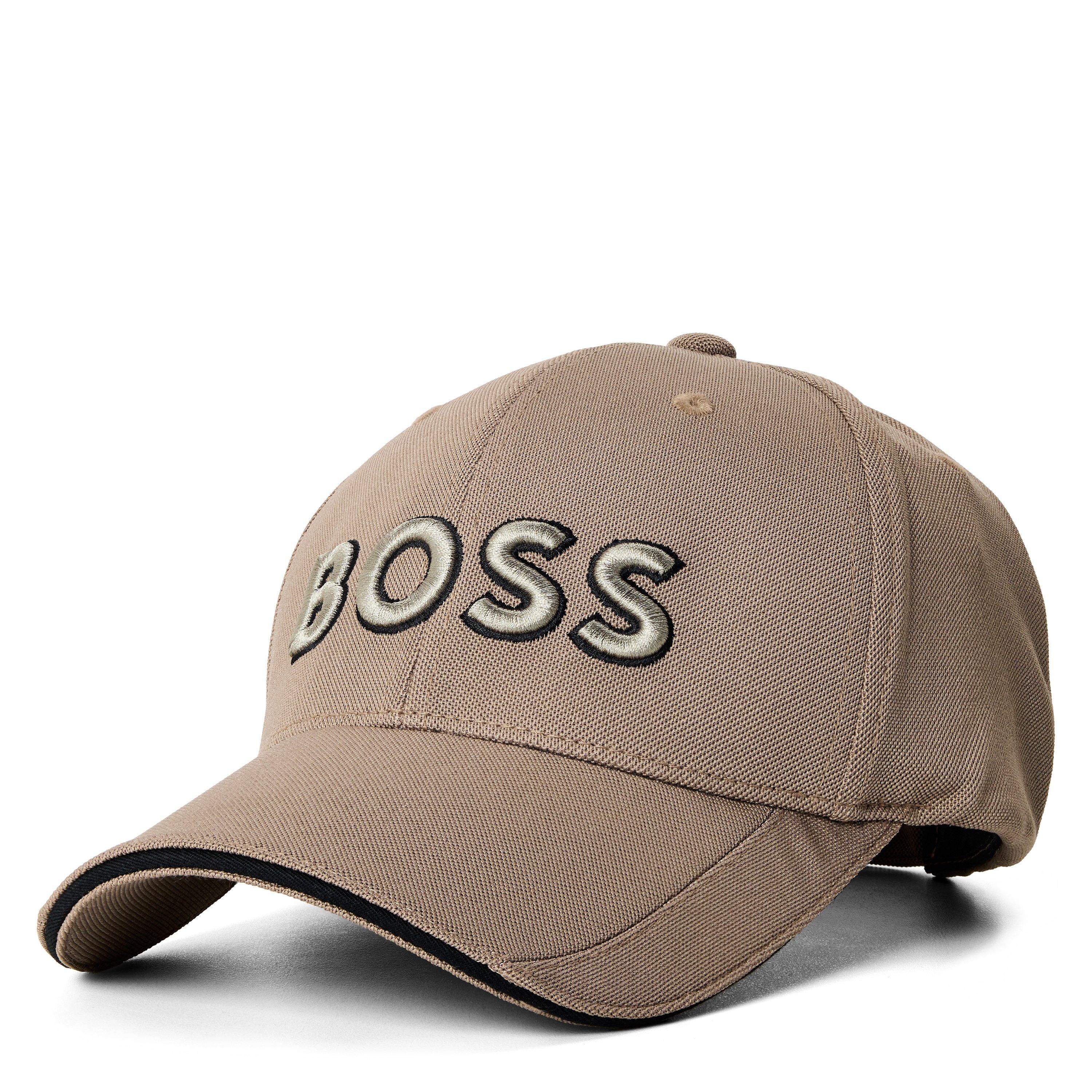 Boss Mens BOSS Embroidered Logo Baseball Cap with Contrast Trim - Brown 334 - Mens