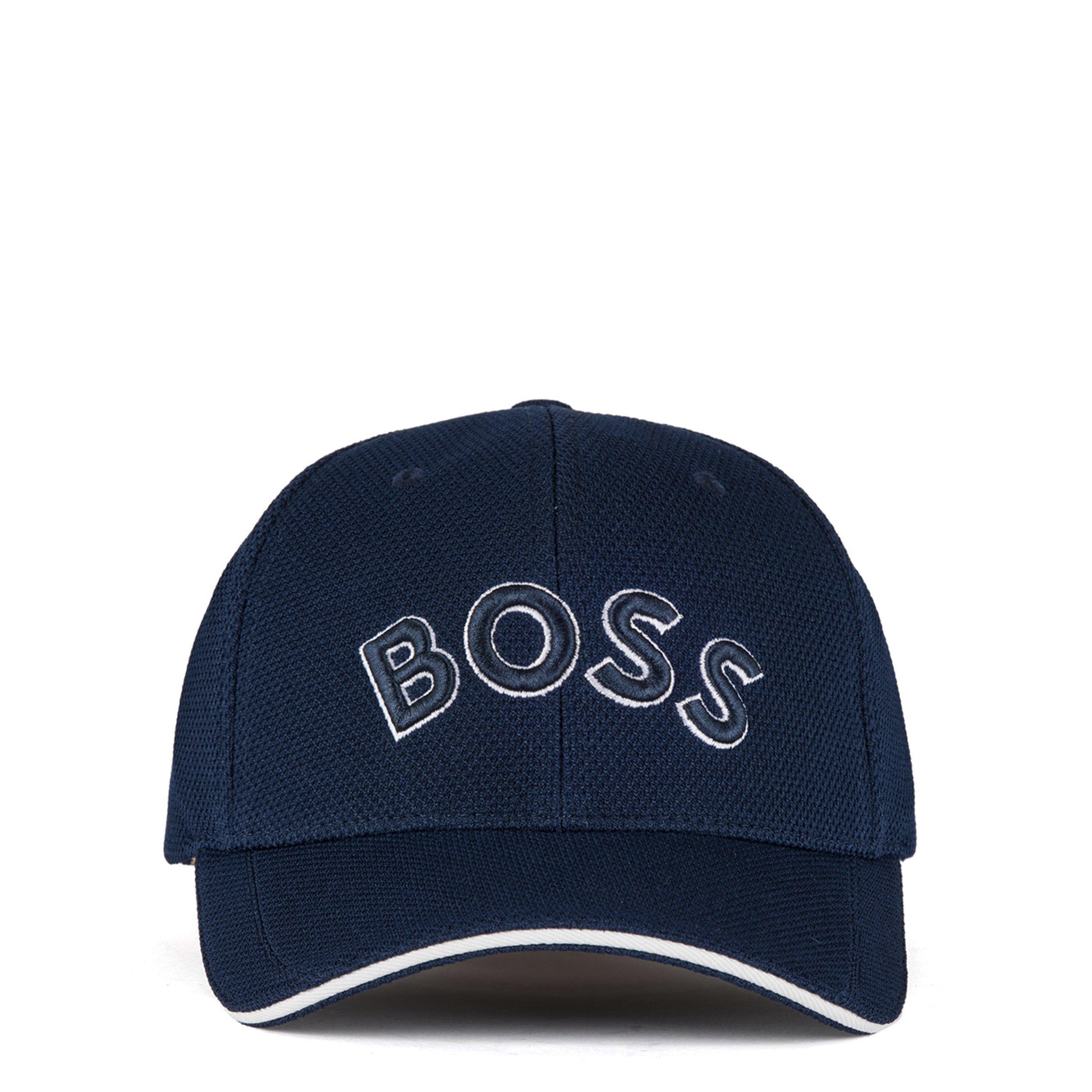 Navy 406 - Boss - Mens BOSS Embroidered Logo Baseball Cap with Contrast Trim - 3