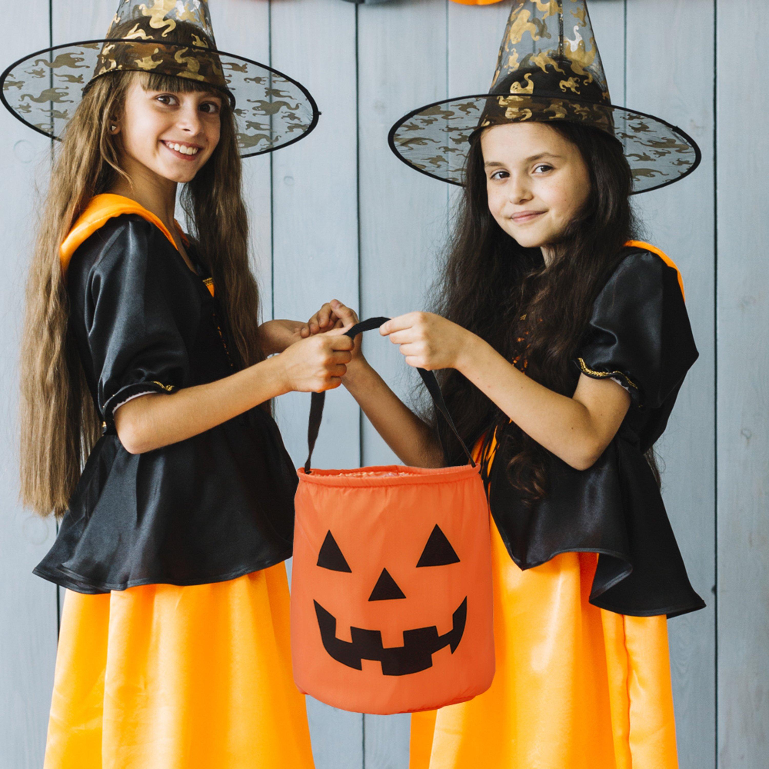 LIFE IDEAS Halloween Pumpkin Trick or Treat Candy Bag