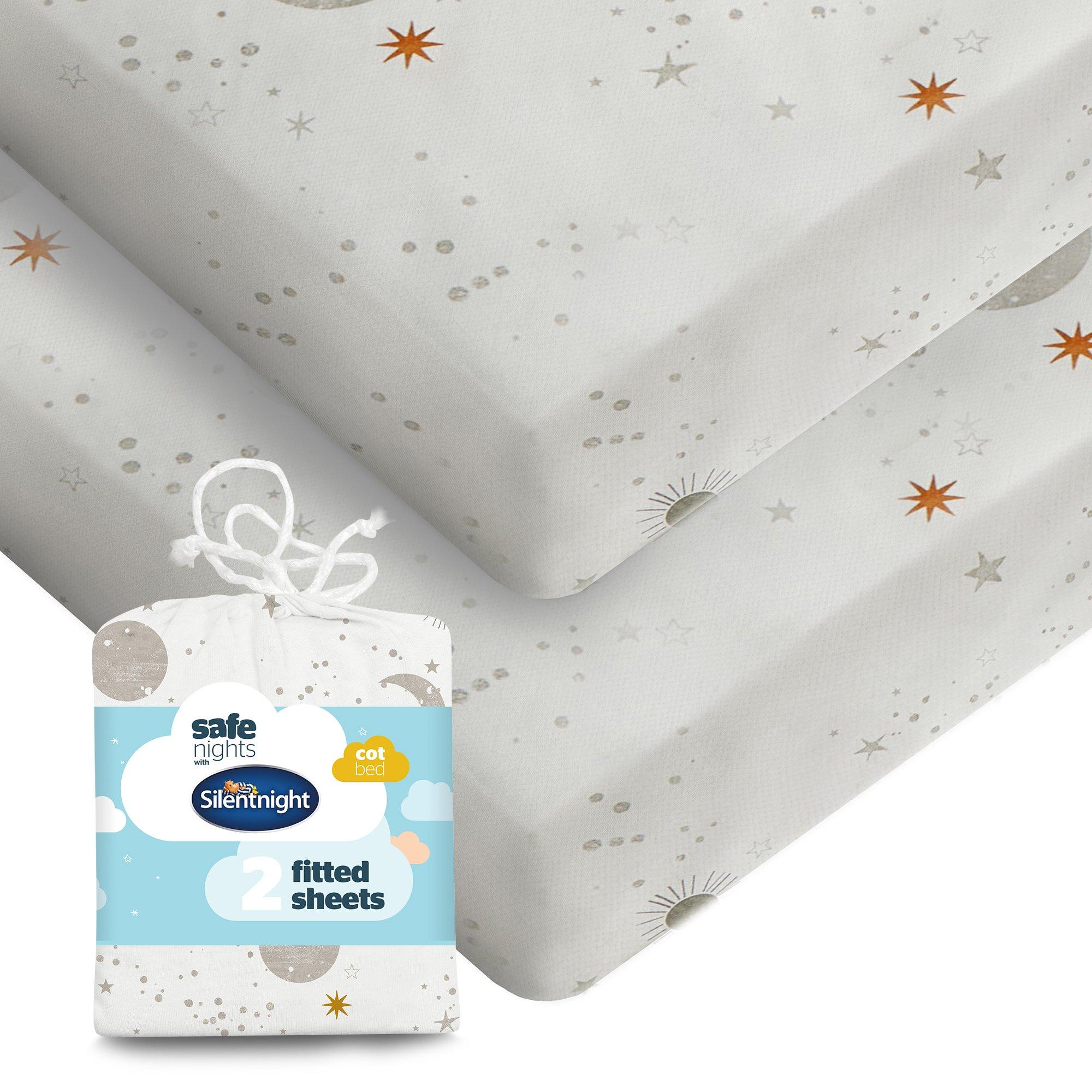 Safe Nights Cot Bed Fitted Sheet - 2 Pack