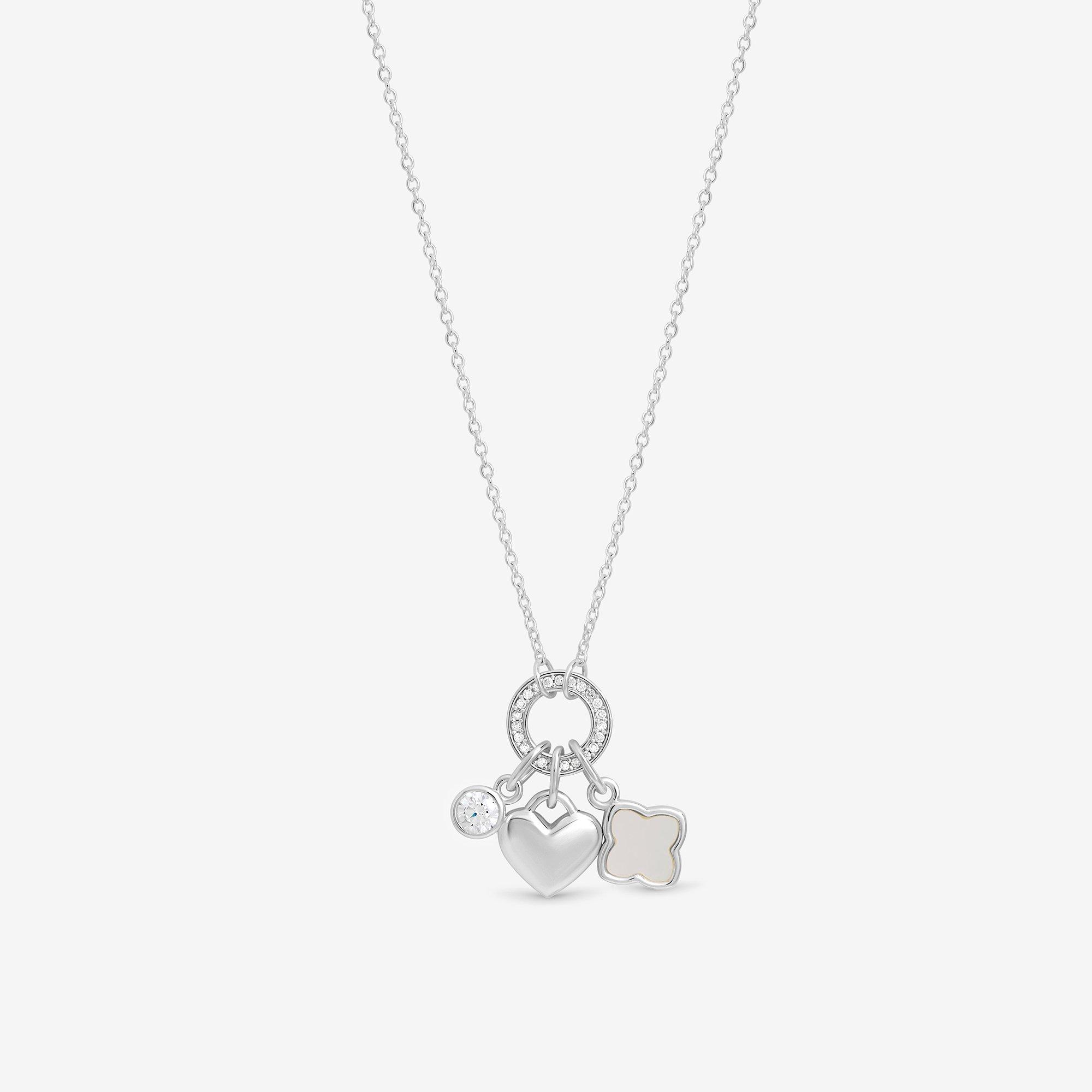 Silver - Simply Silver - Sterling Silver 925 CZ Clover Charm Pendant - 1