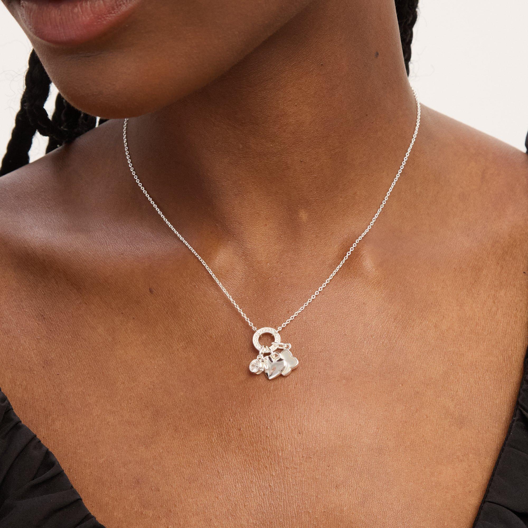 Silver - Simply Silver - Sterling Silver 925 CZ Clover Charm Pendant - 2