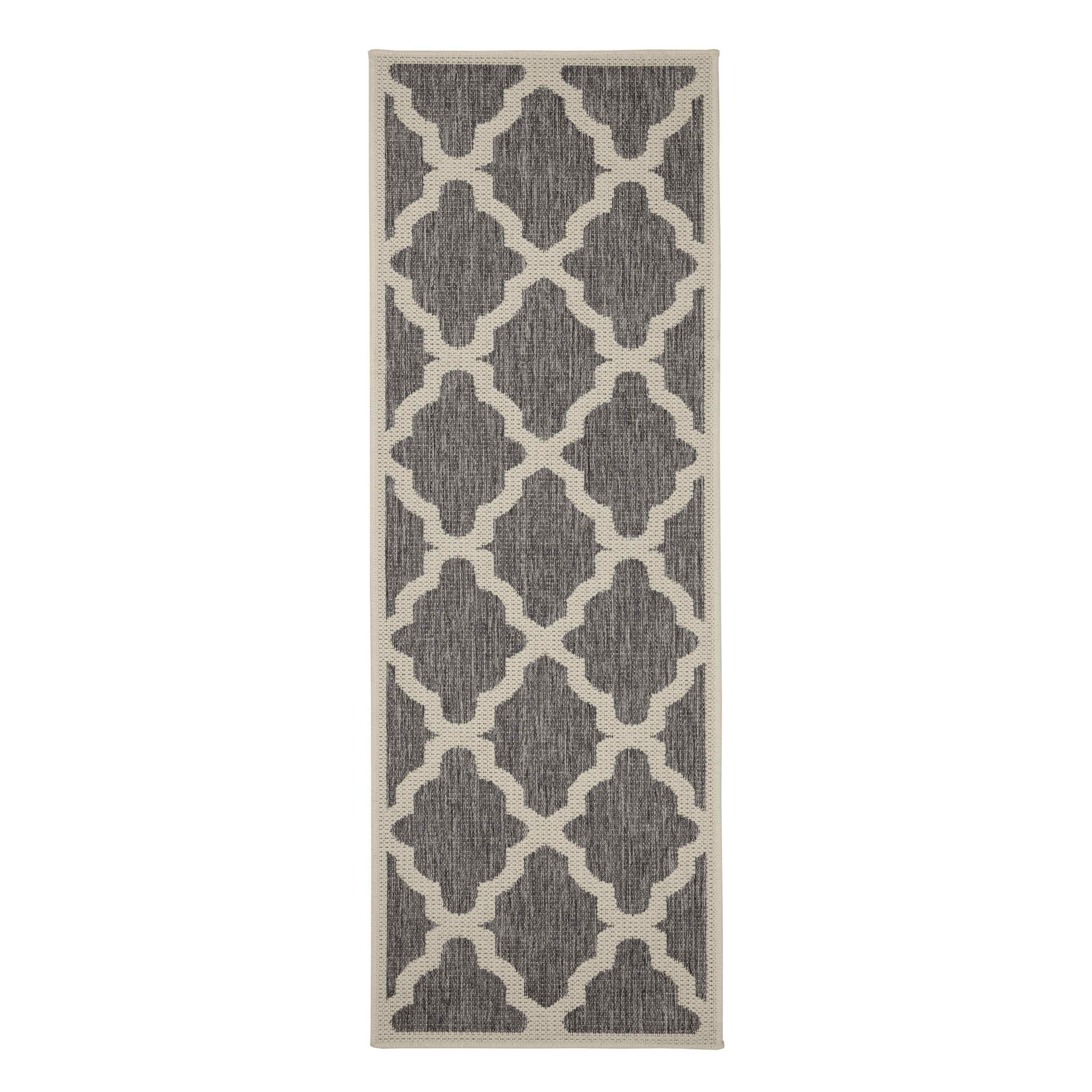 Grey - Homemaker - Trellis Gel Flatweave Rug Steel Grey - 6