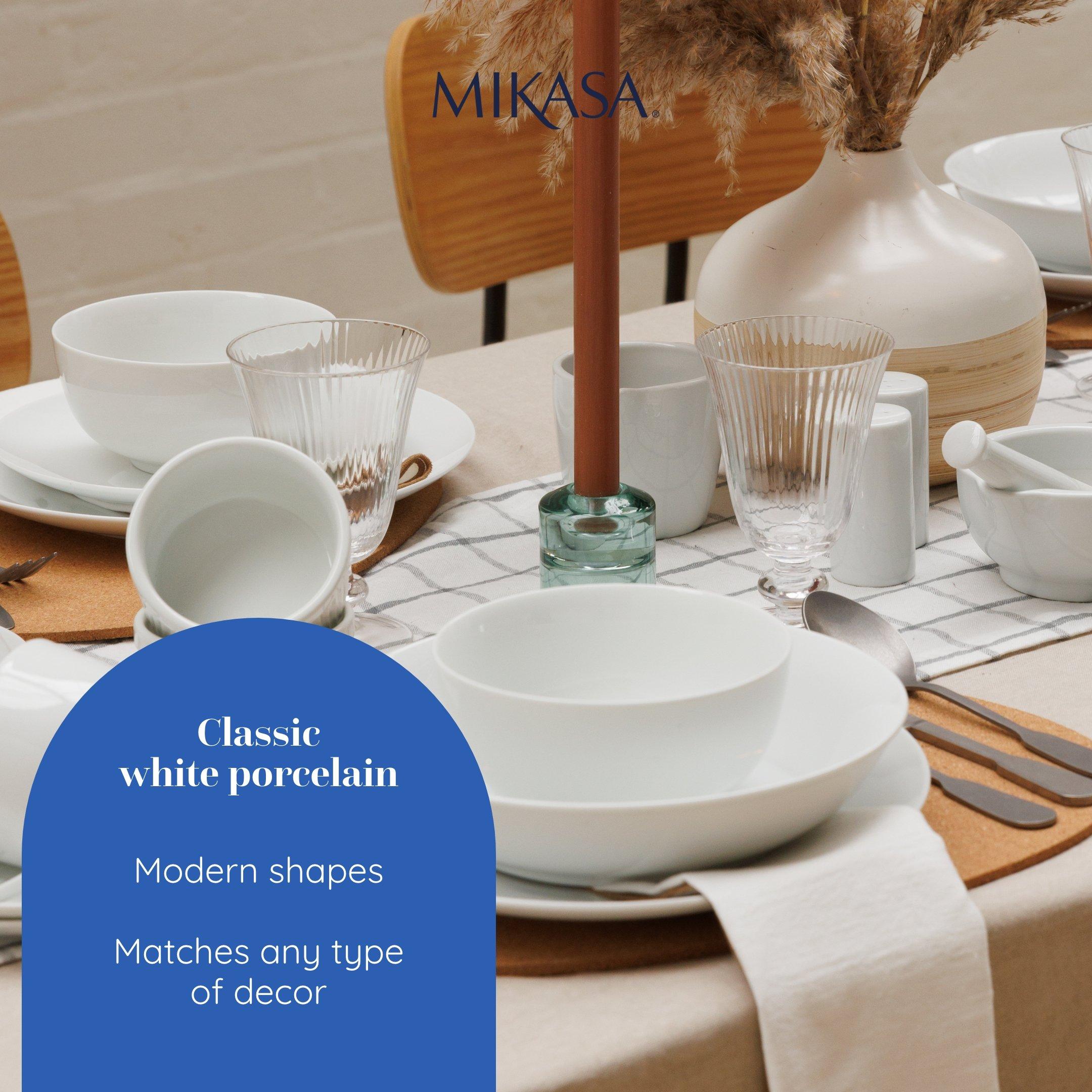 White - Mikasa - Mikasa Chalk Porcelain Pasta Bowls - 4