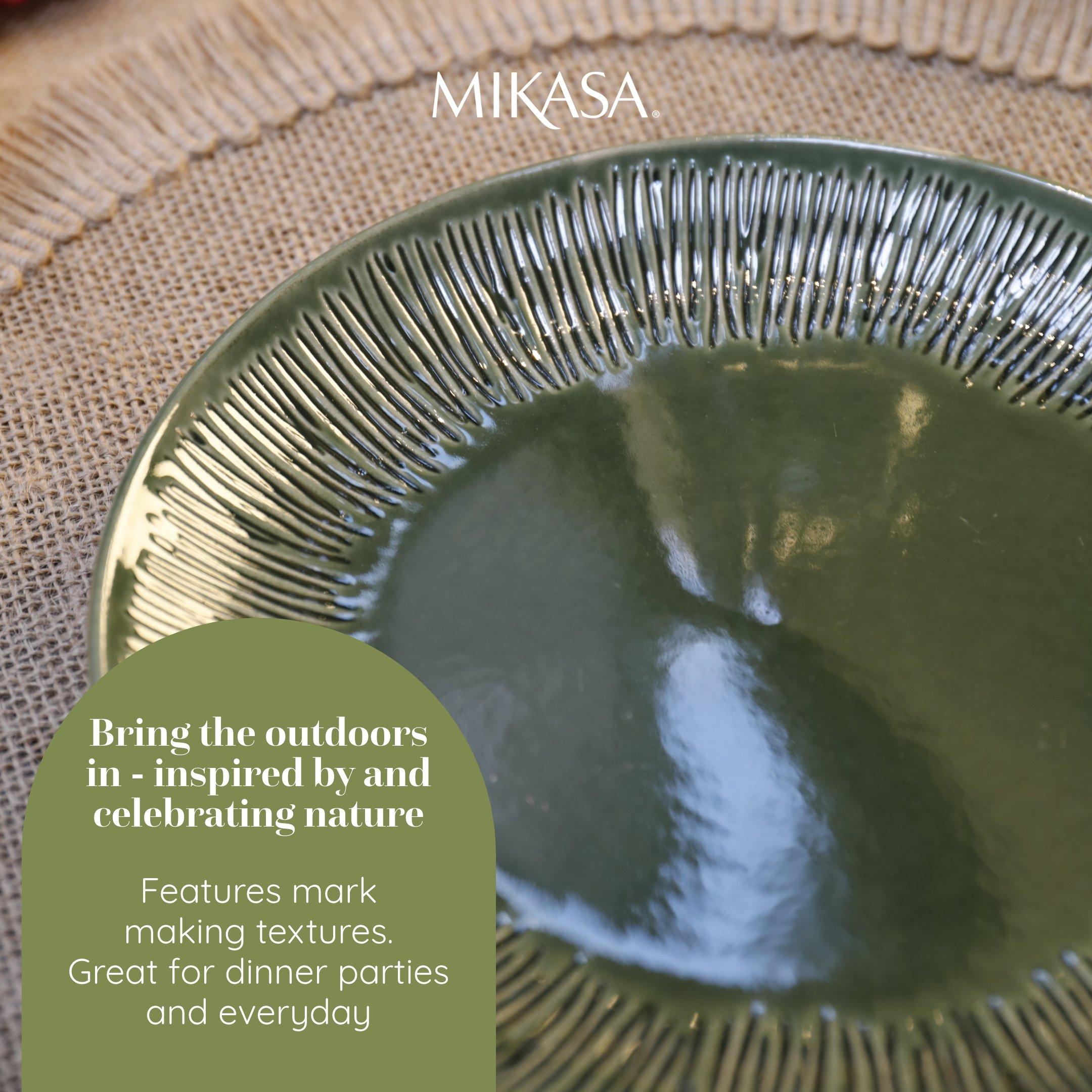 Green - Mikasa - Mikasa Jardin 12-Piece Stoneware Dinner Set - 3