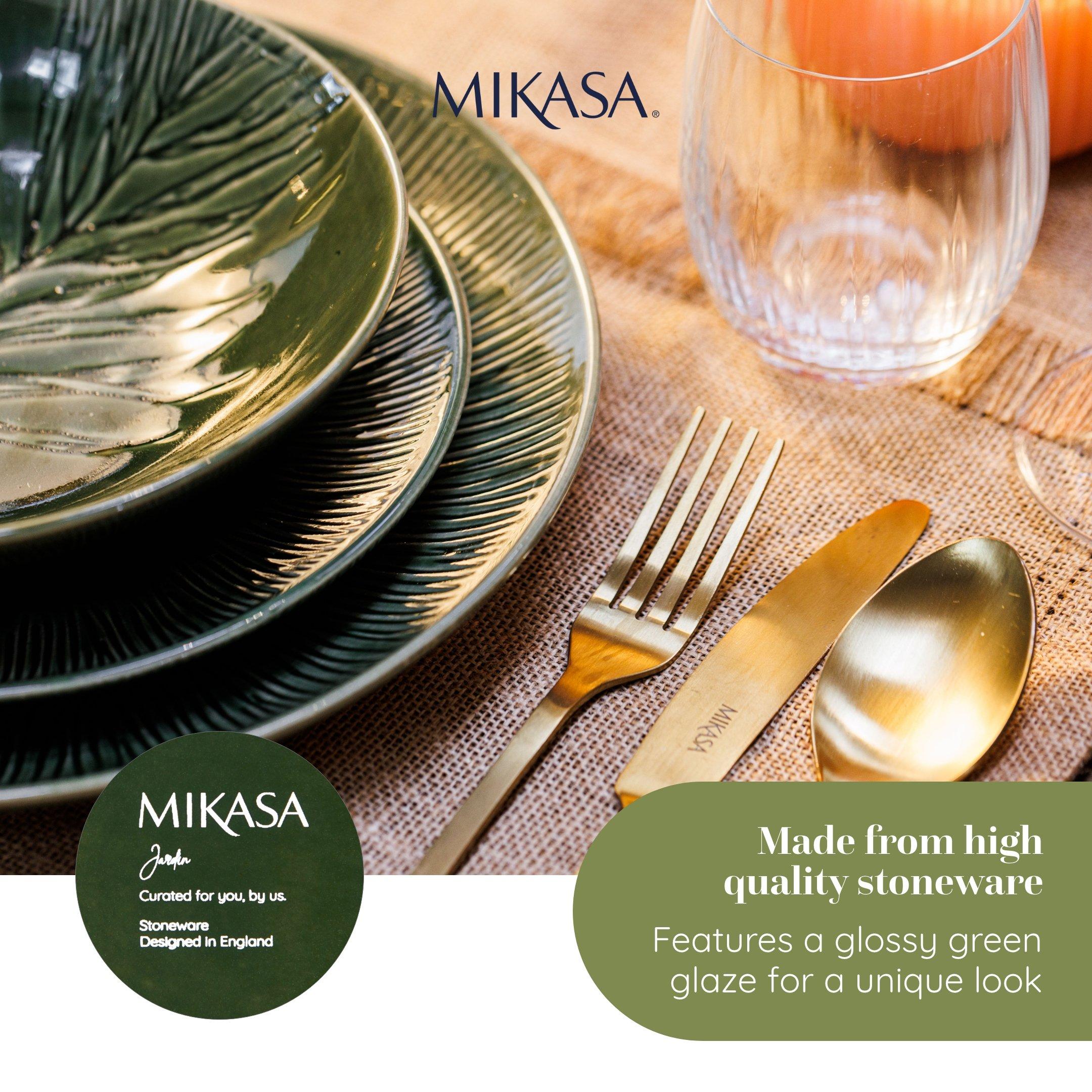 Green - Mikasa - Mikasa Jardin Stoneware Pasta Bowls, Set of 4 - 4
