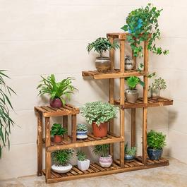 LIFE IDEAS 5-Tier Rustic Wooden Plant Stand