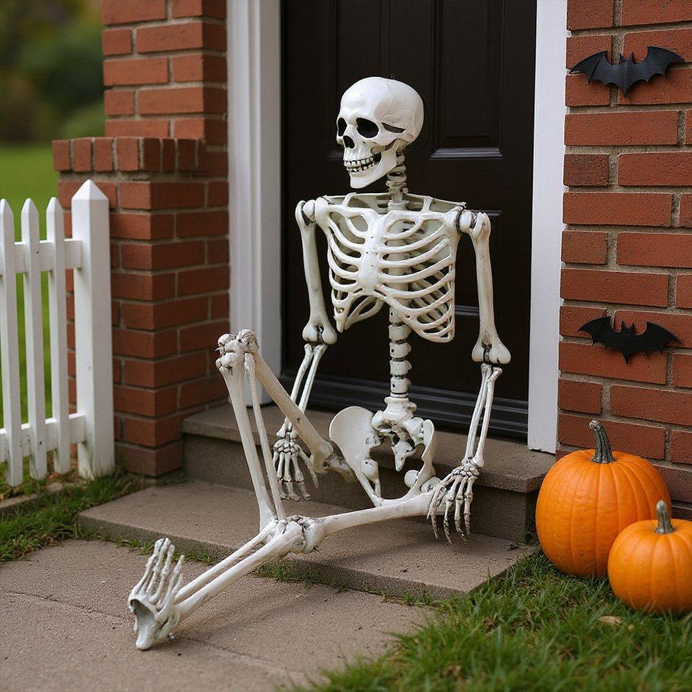 Life Ideas  Realistic Skeleton Prop Decoration Posable Joints - Distressed Whit