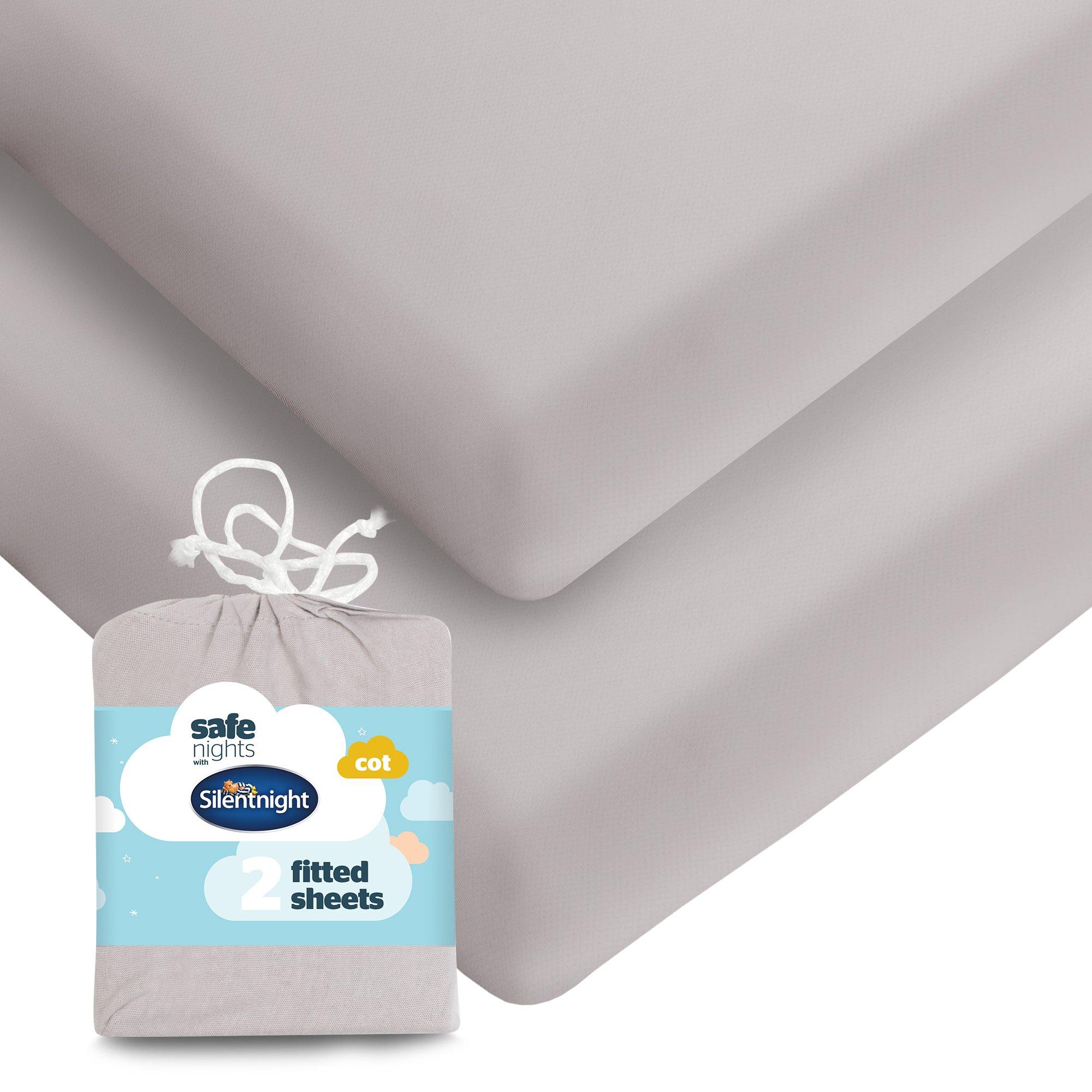 Silentnight Safe Nights Fitted Cot Sheet - 2 Pack