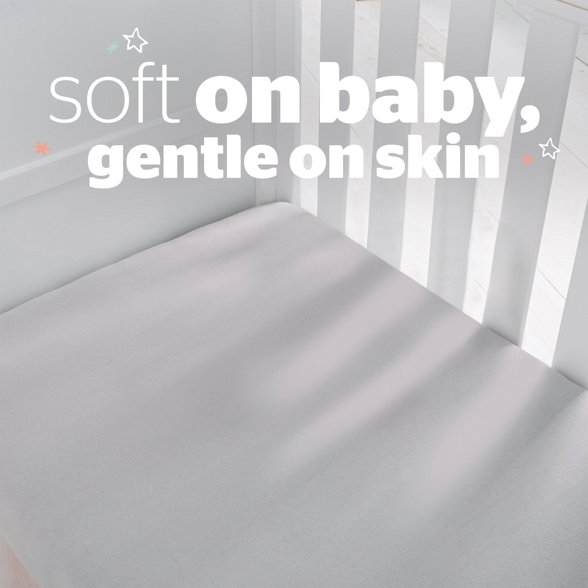Grey - Silentnight - Safe Nights Fitted Cot Sheet - 2 Pack - 3