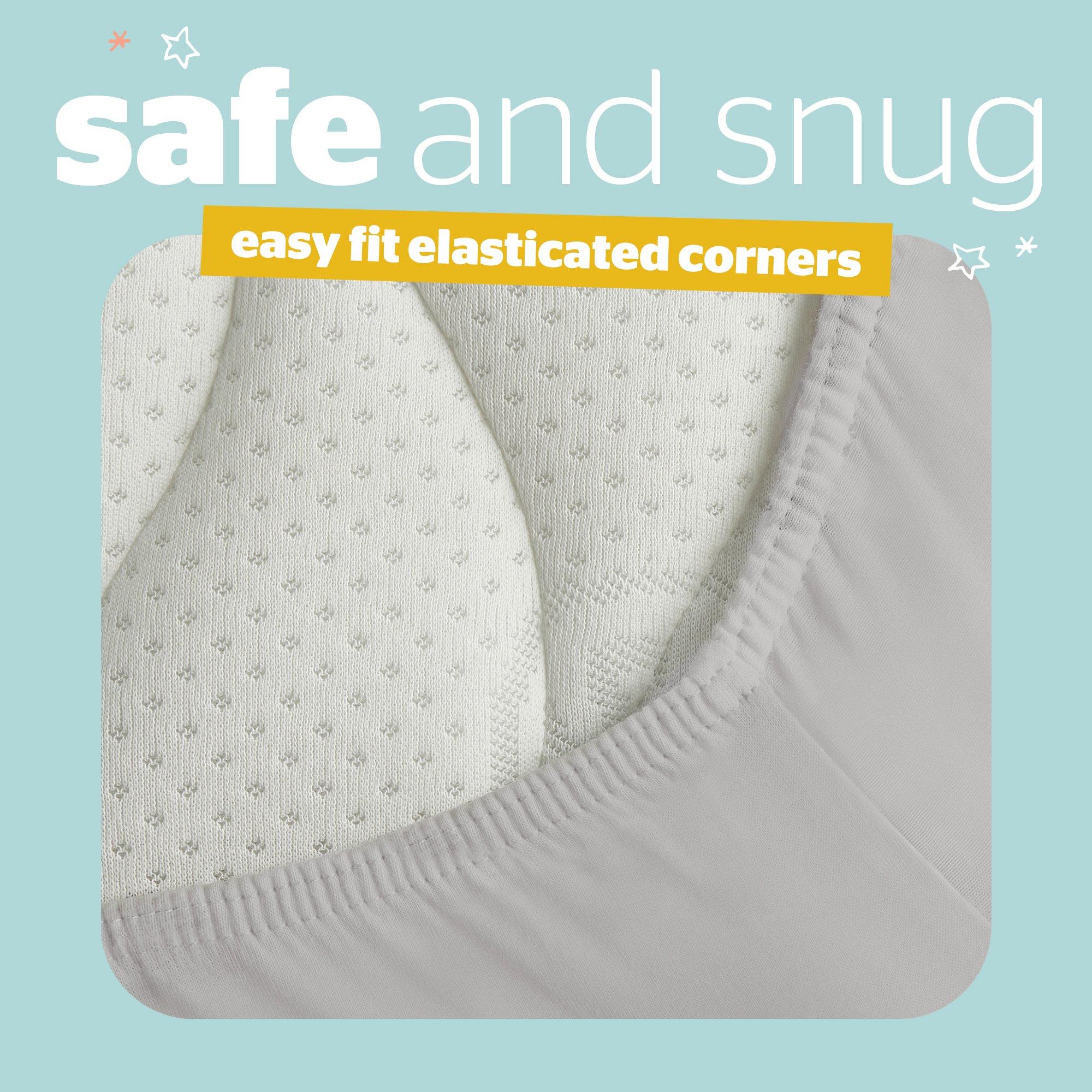 Grey - Silentnight - Safe Nights Fitted Cot Sheet - 2 Pack - 5
