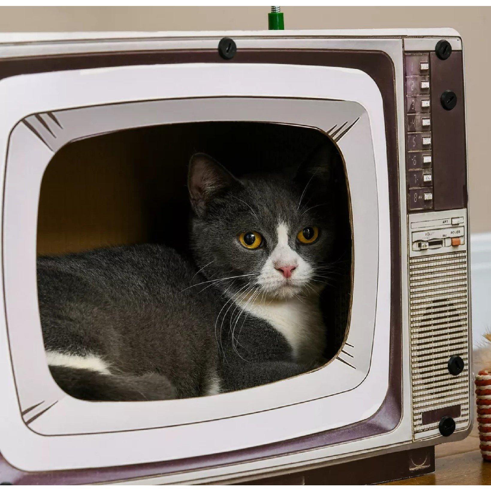 Brown - PawHut - PawHut TV-Shaped Scratching Board with Scratcher - 9