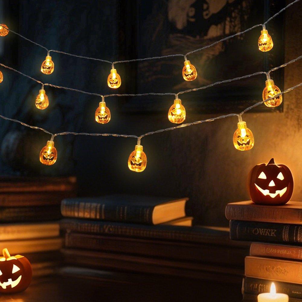 Orangewhite - LIFE IDEAS - Decorative Pumpkin LED String Light - 3