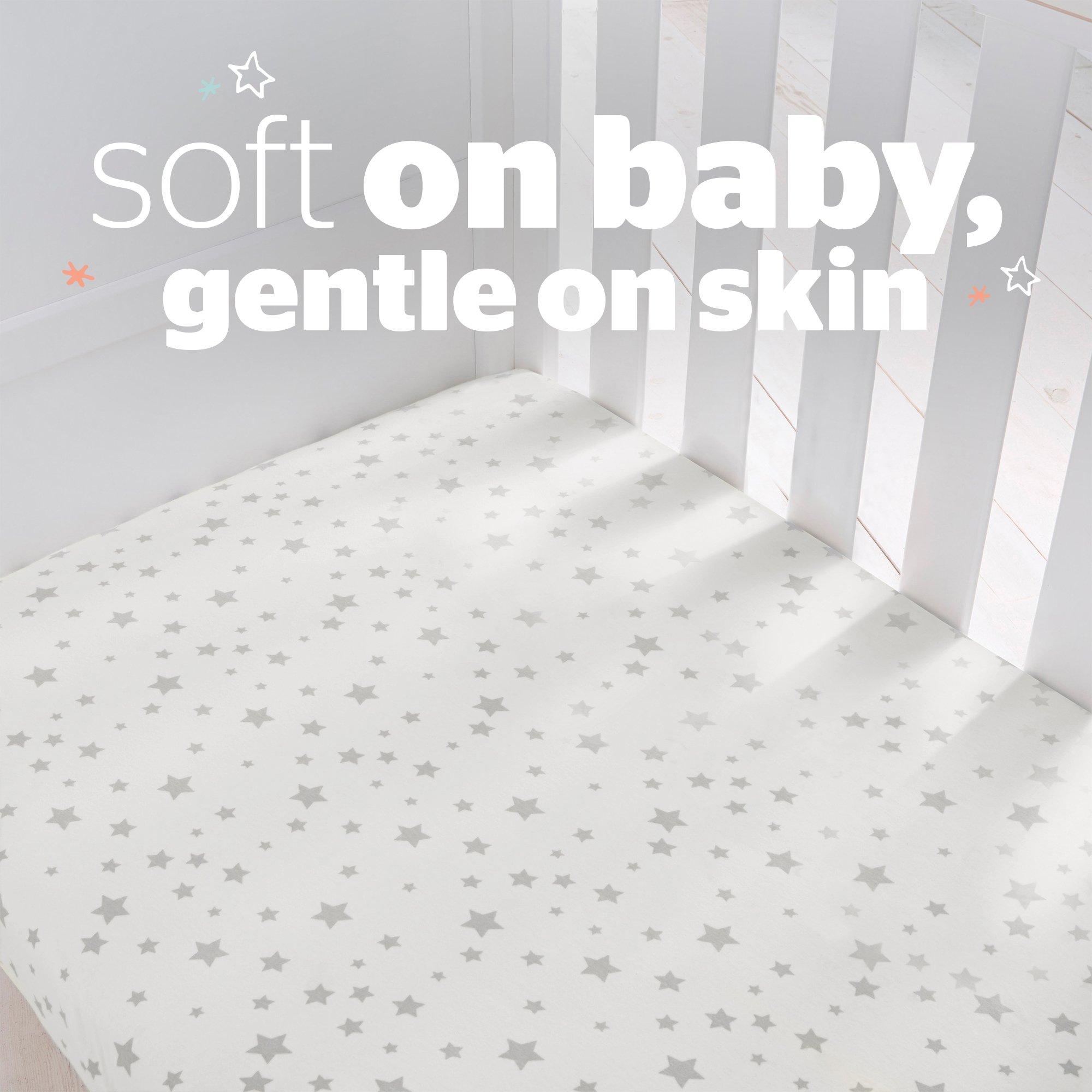 Grey Star - Silentnight - Safe Nights Fitted Cot Sheet - 2 Pack - 3