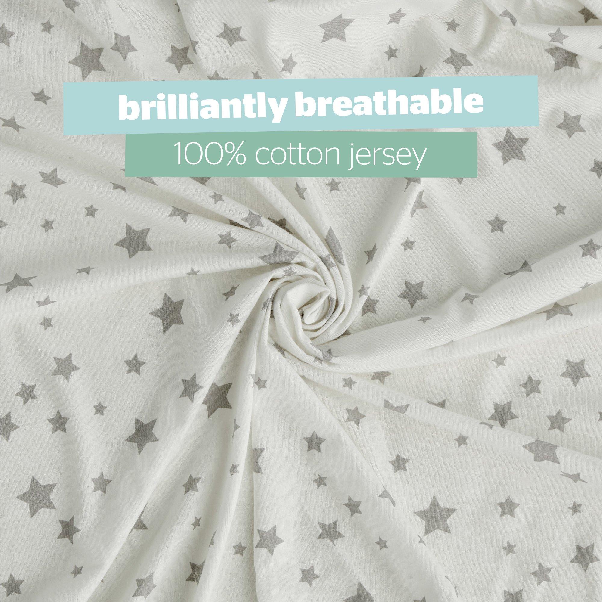 Grey Star - Silentnight - Safe Nights Fitted Cot Sheet - 2 Pack - 4