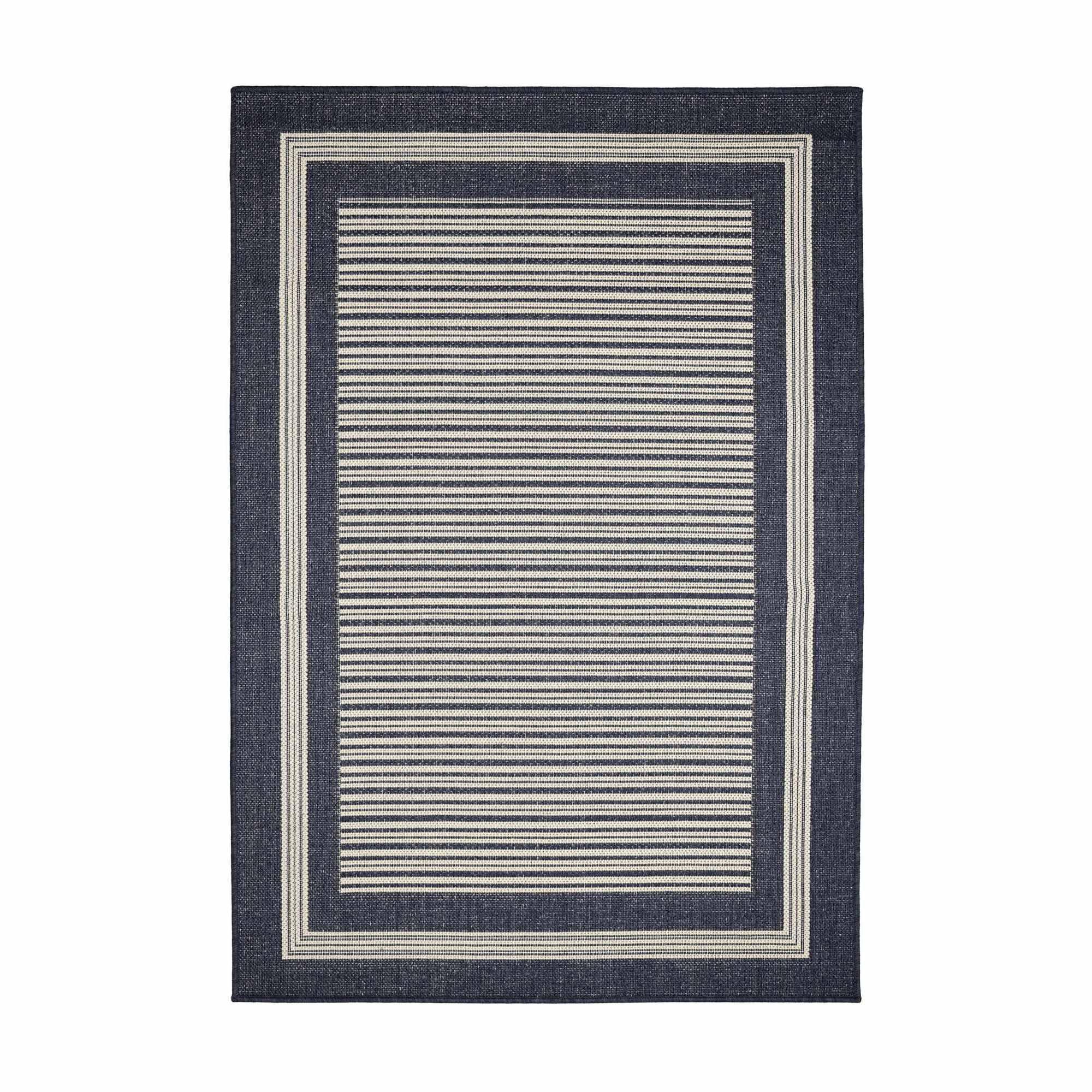 Navy - Homemaker - Gel Backed Border Flatweave Rug Navy - 3