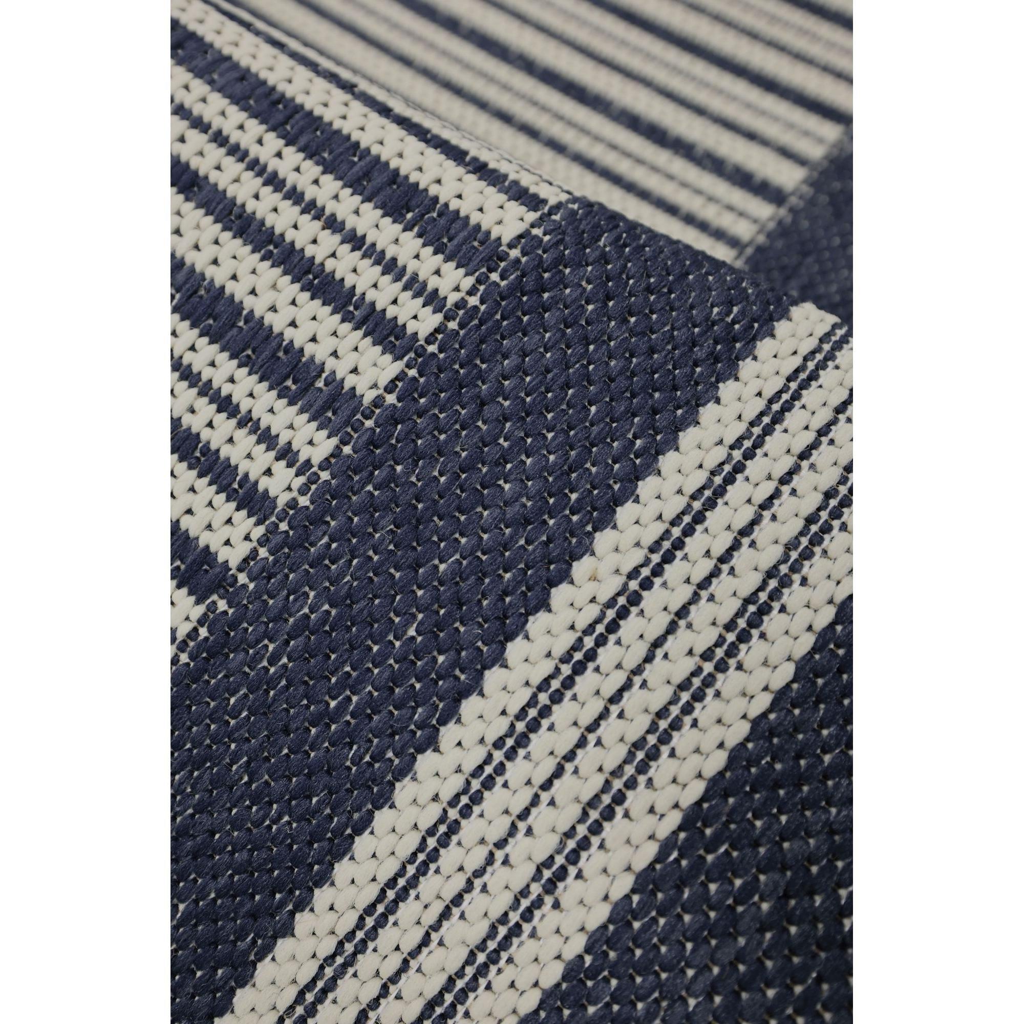 Navy - Homemaker - Gel Backed Border Flatweave Rug Navy - 5