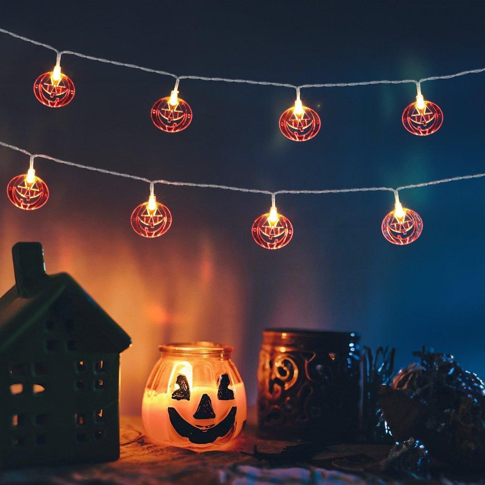 Orangewhite - LIFE IDEAS - Smiley Pumpkin LED String Lights Party Decor - 4