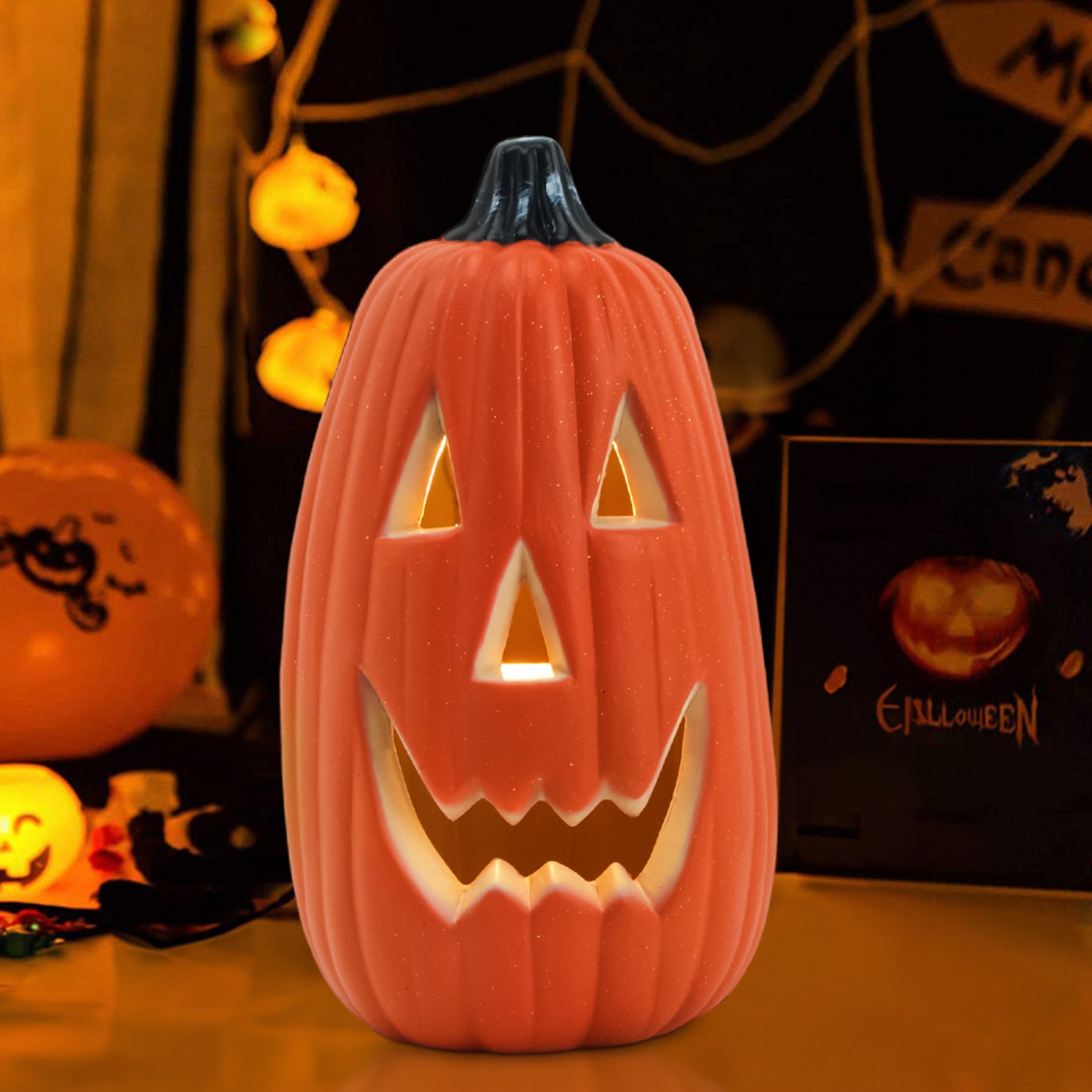 Orange - LIFE IDEAS - Halloween LED Pumpkin Lantern Battery Operated - 2