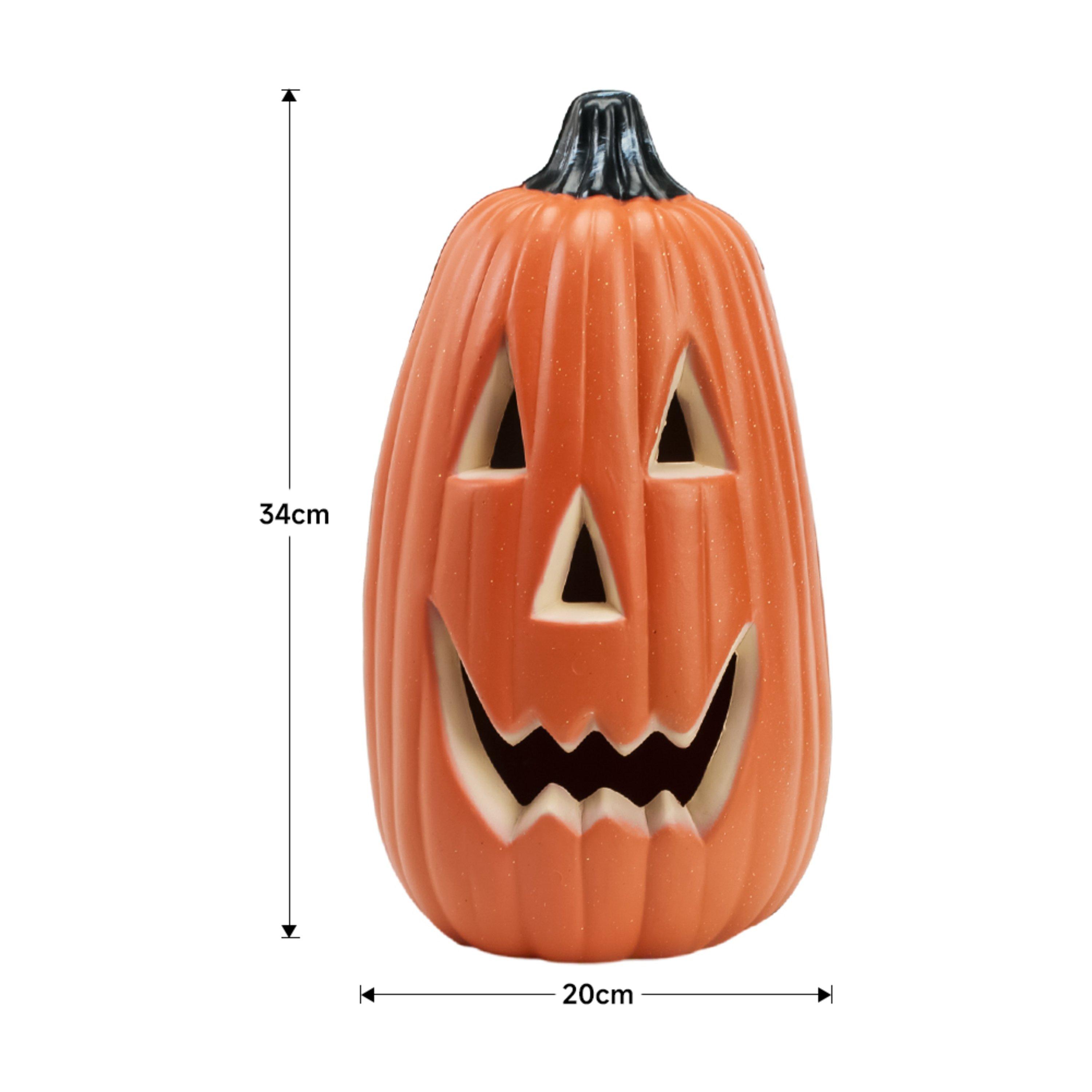 Orange - LIFE IDEAS - Halloween LED Pumpkin Lantern Battery Operated - 9