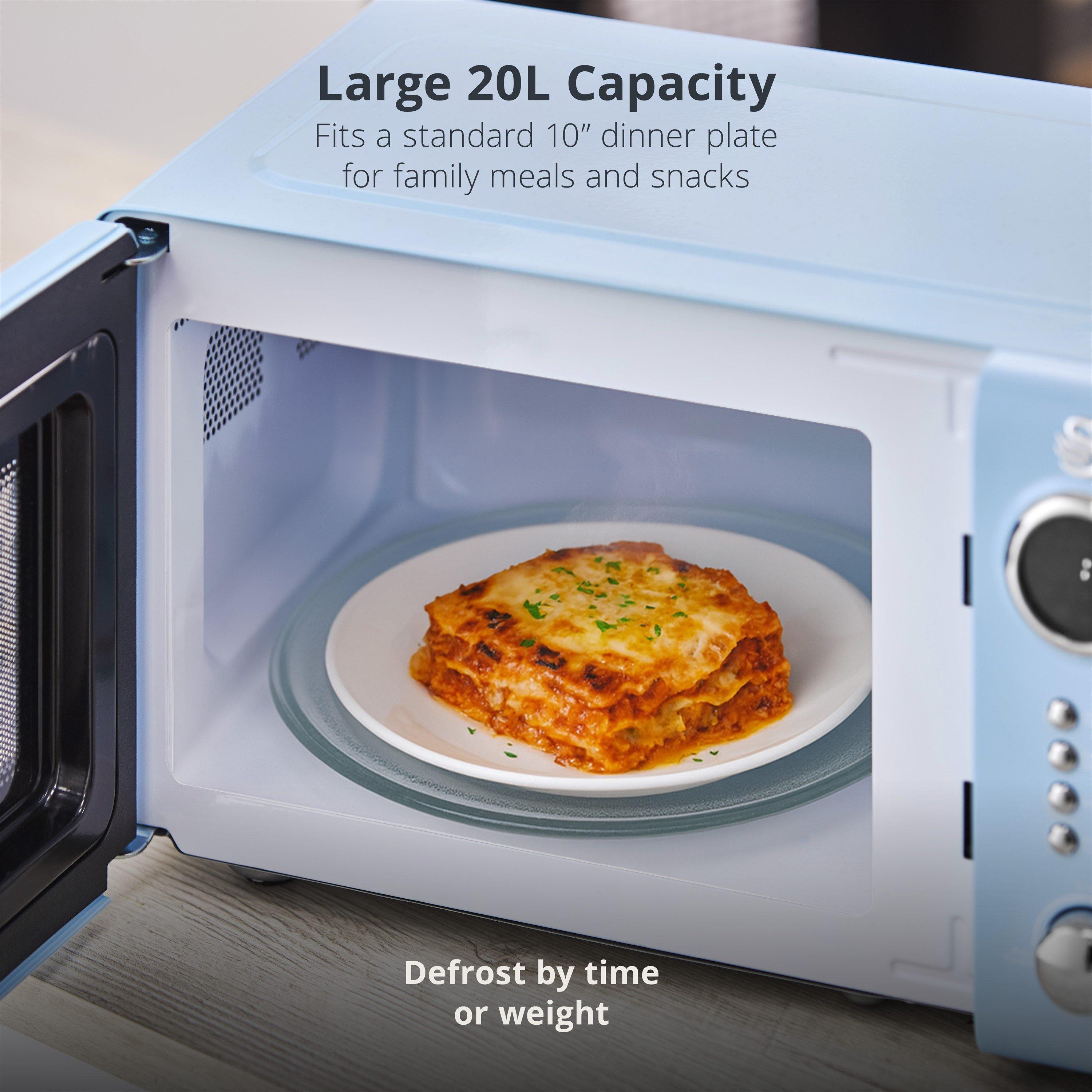 Blue - Swan - RetroRevive 20L 800W Microwave Blue with Chrome Trim - 3
