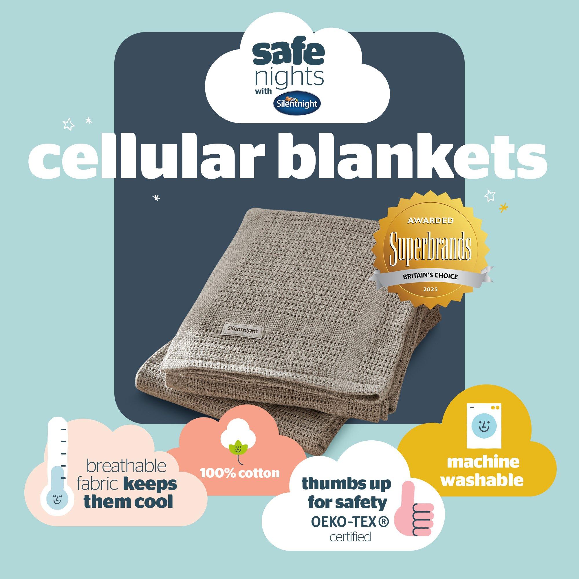 Grey - Silentnight - Safe Nights Cellular Blanket - 2 Pack - 9