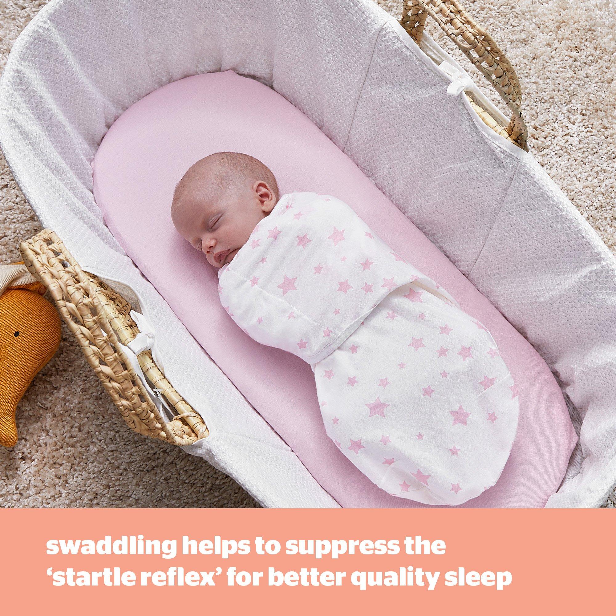 Pink Stars - Silentnight - Safe Nights Swaddle Blanket - 3 Pack - 2