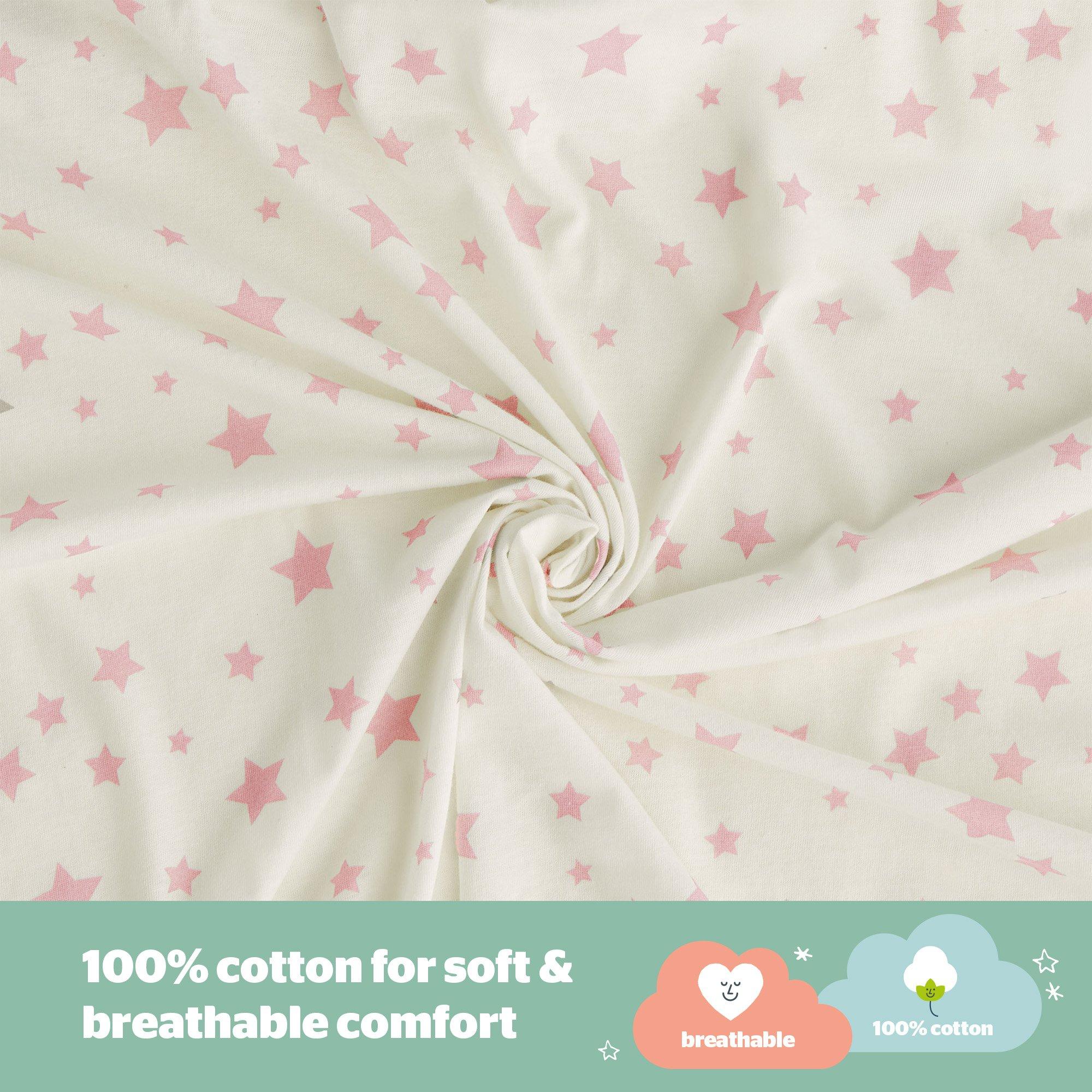Pink Stars - Silentnight - Safe Nights Swaddle Blanket - 3 Pack - 3