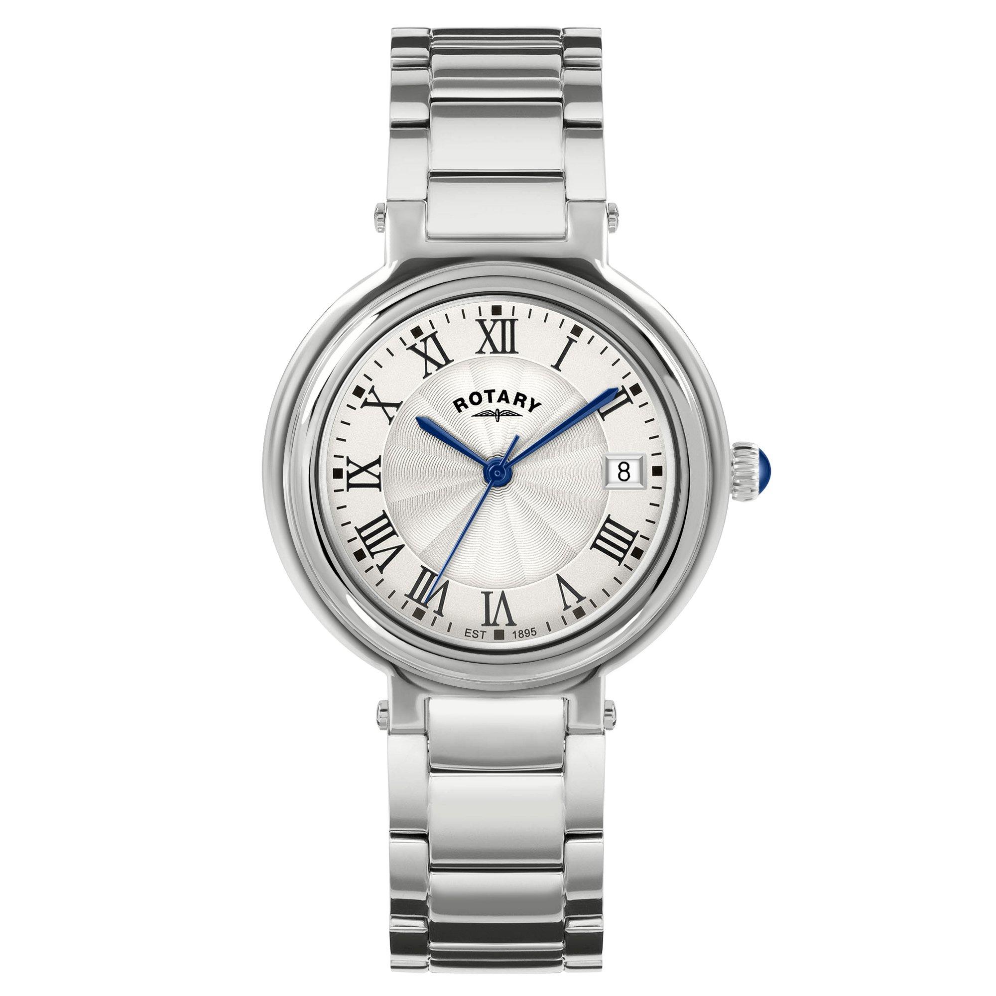 Silver - Rotary - Ladies Heritage Silver Dial SS Bracelet Wat - 1